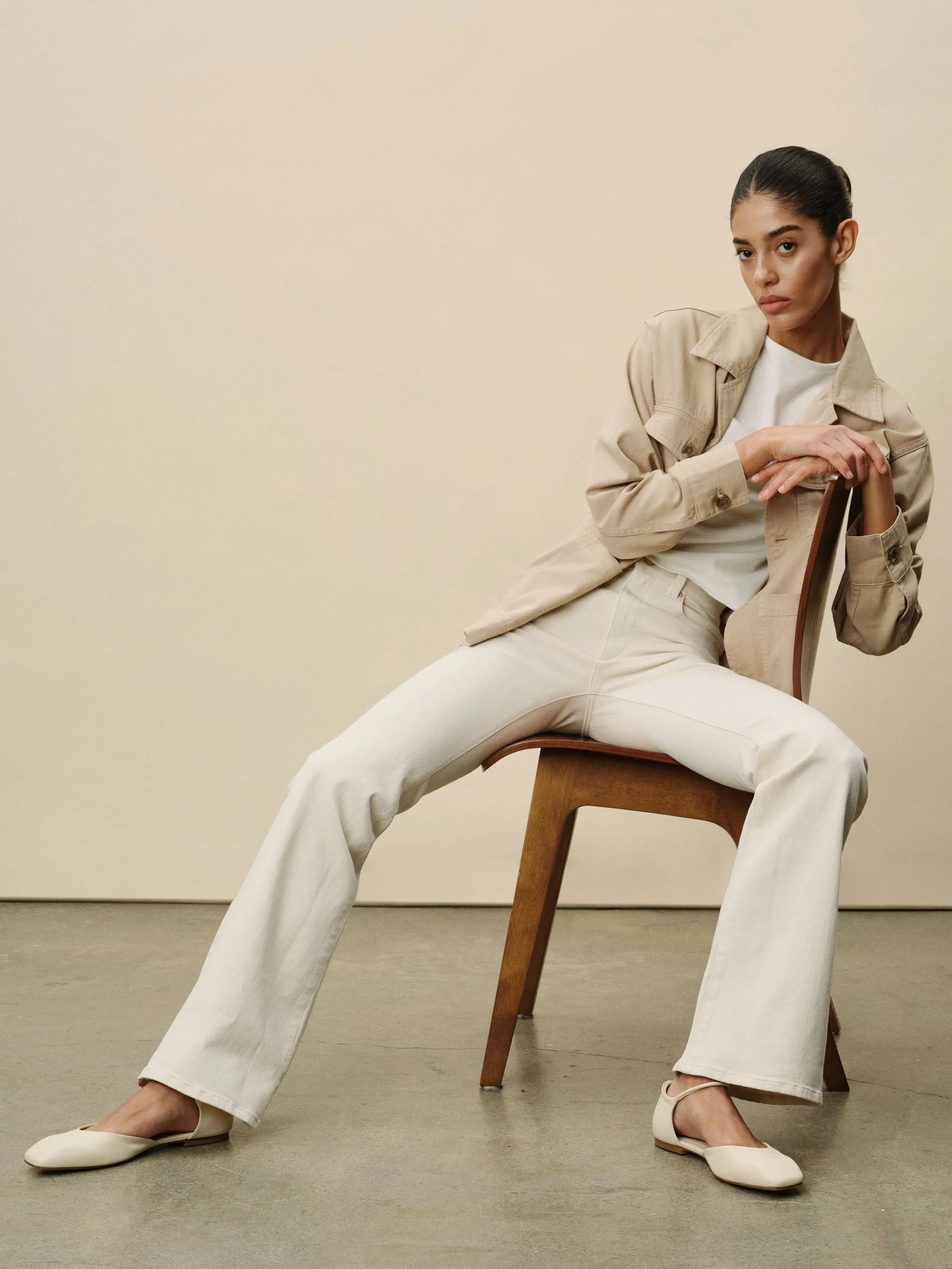 Bridget Boot High Rise Instasculpt™ 33" Jeans | Flax sold by DL1961