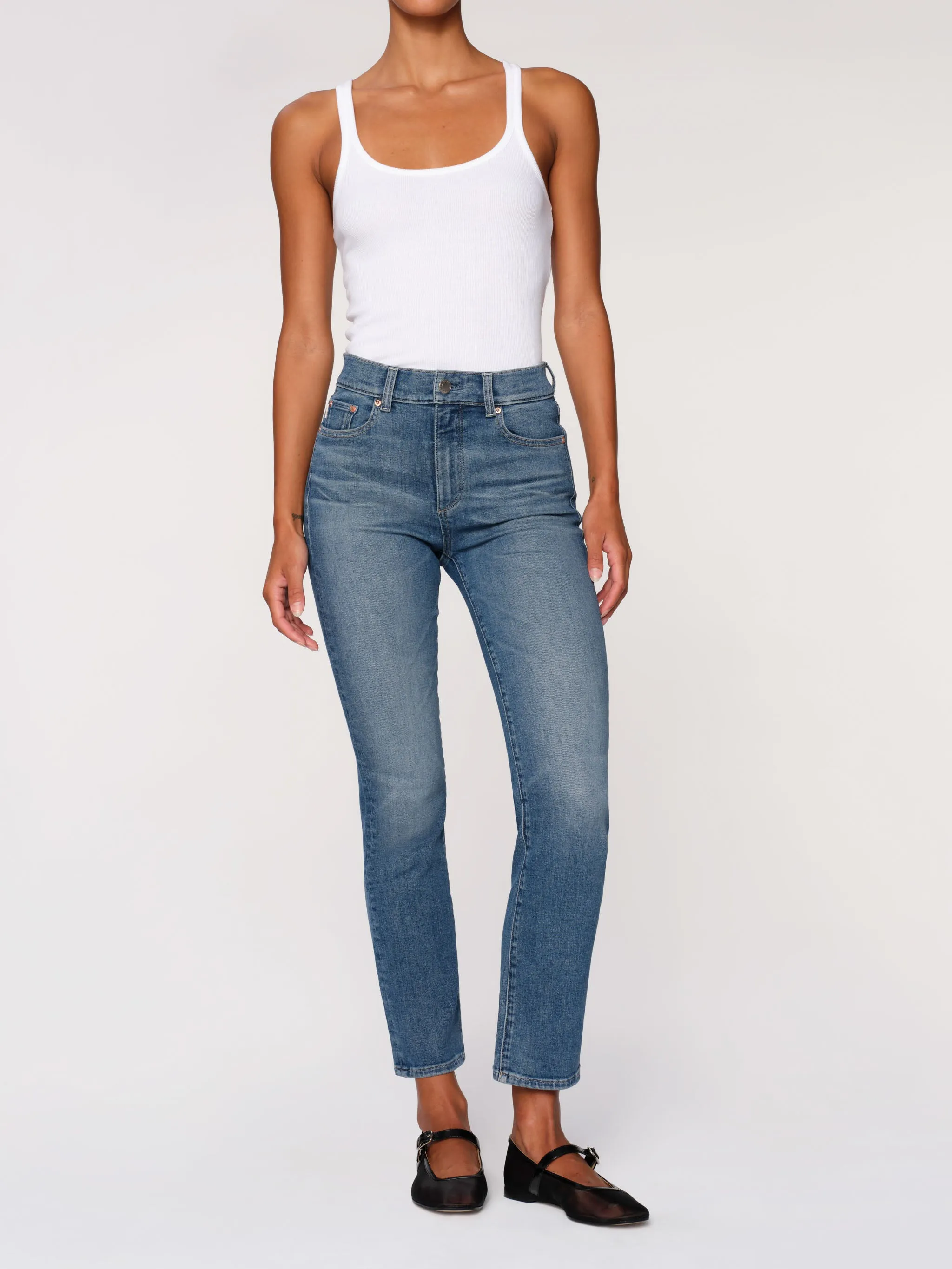 Mara Straight Mid Rise Instasculpt™ Ankle Jeans | Ocean City sold by DL1961