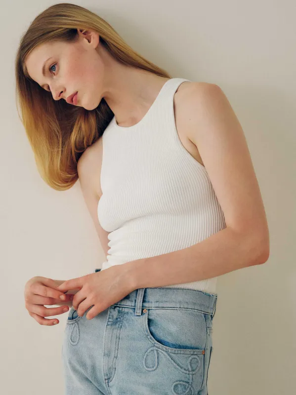 Racer Tank Instasculpt™ Rib | White made by DL1961