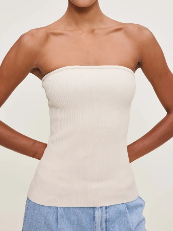 Tube Top Instasculpt™ Rib | Ecru sold by DL1961