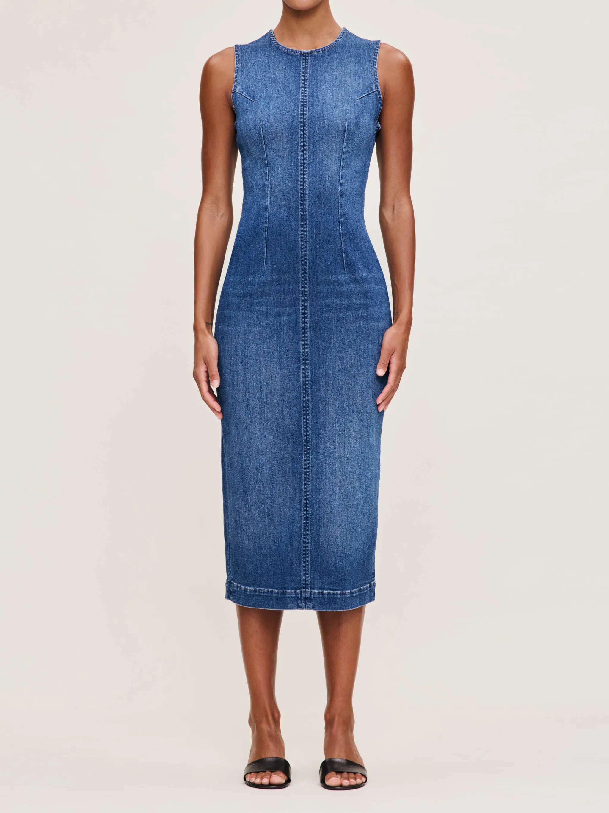Esme Denim Dress Midi | Blue Harbor sold by DL1961