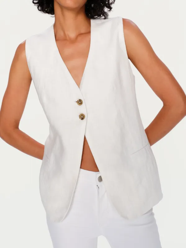Zia Vest | White Linen sold by DL1961
