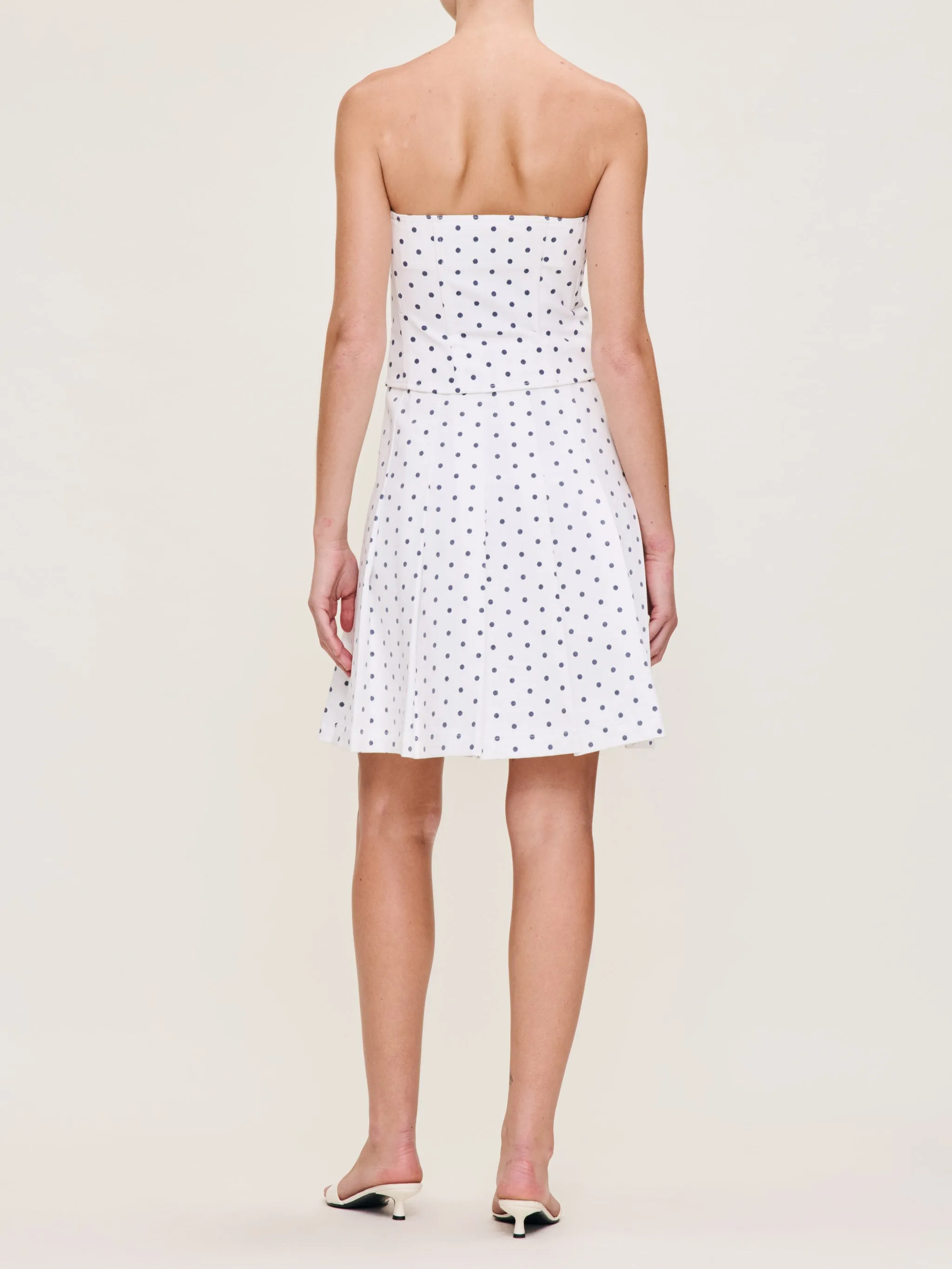 Pleated Denim Skirt Knee Length | Marine Dots sold by DL1961 product image thumbnail 5