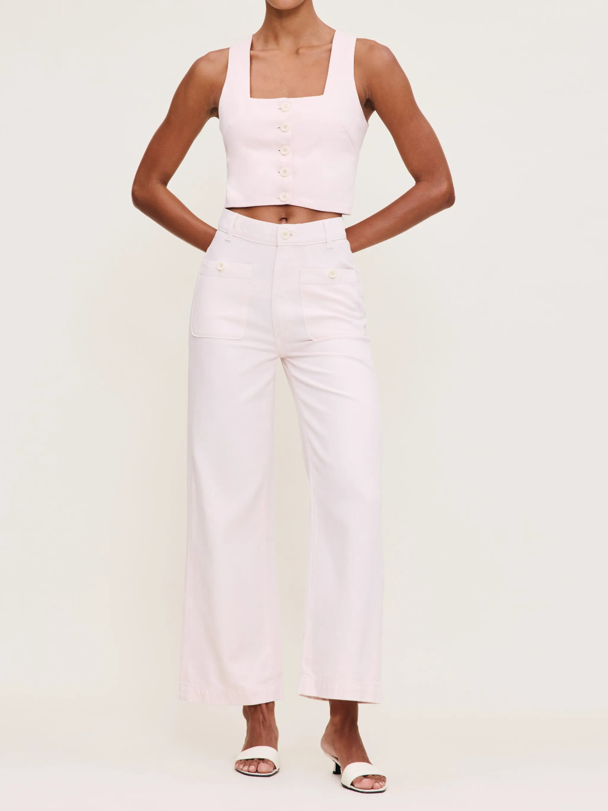 Hepburn Wide Leg High Rise Ankle Jeans | Primrose Pink sold by DL1961 product image thumbnail 4