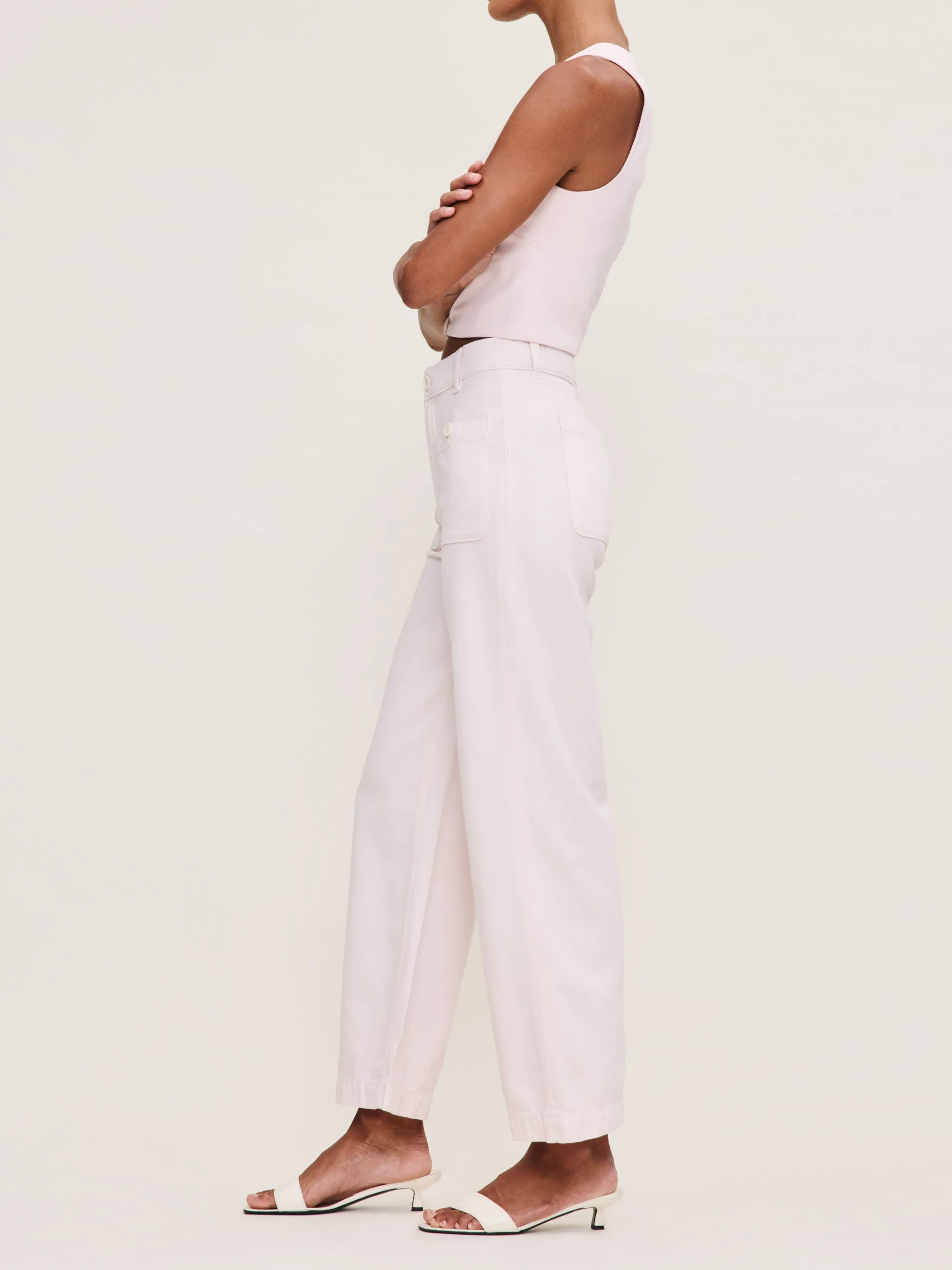 Hepburn Wide Leg High Rise Ankle Jeans | Primrose Pink sold by DL1961 product image thumbnail 2