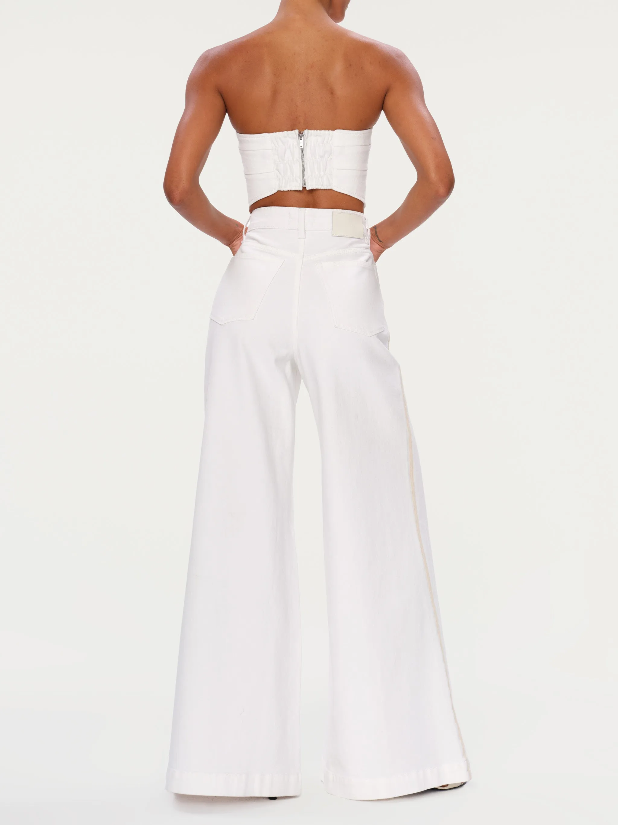 Lucila Ultra Wide Leg Ultra High Rise 33" Jeans | White sold by DL1961 product image thumbnail 4