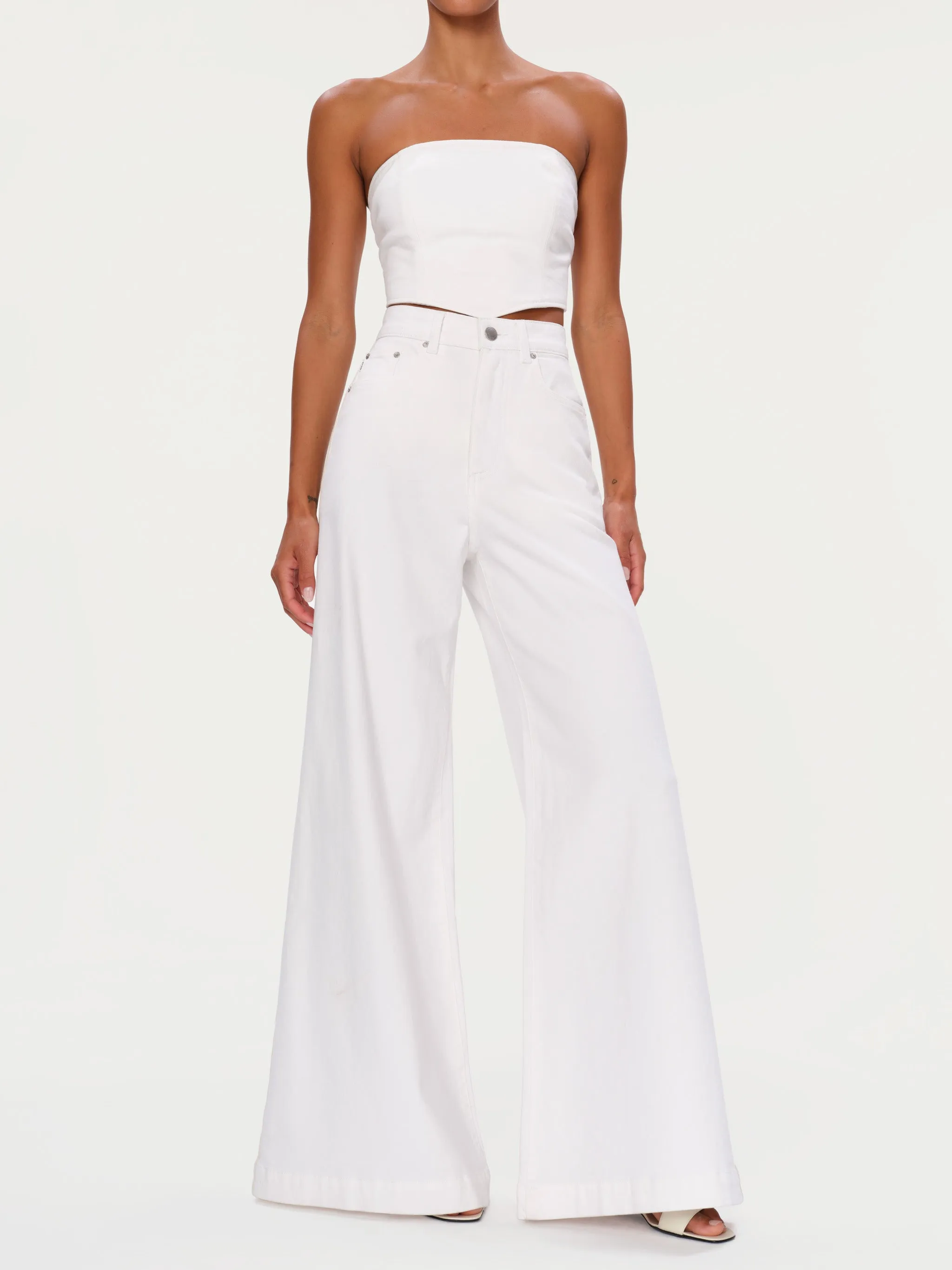Lucila Ultra Wide Leg Ultra High Rise 33" Jeans | White sold by DL1961 product image thumbnail 5