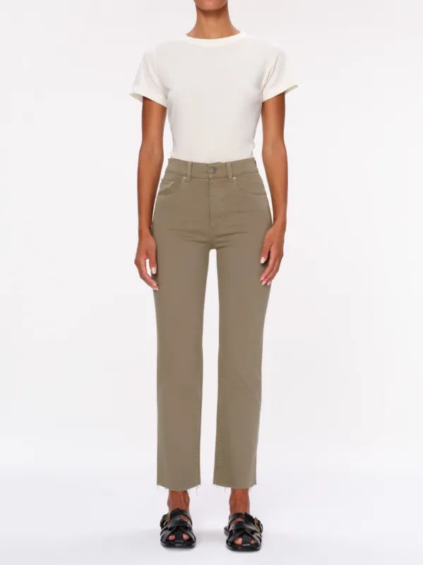 Patti Straight High Rise Ankle Jeans | Pale Green sold by DL1961