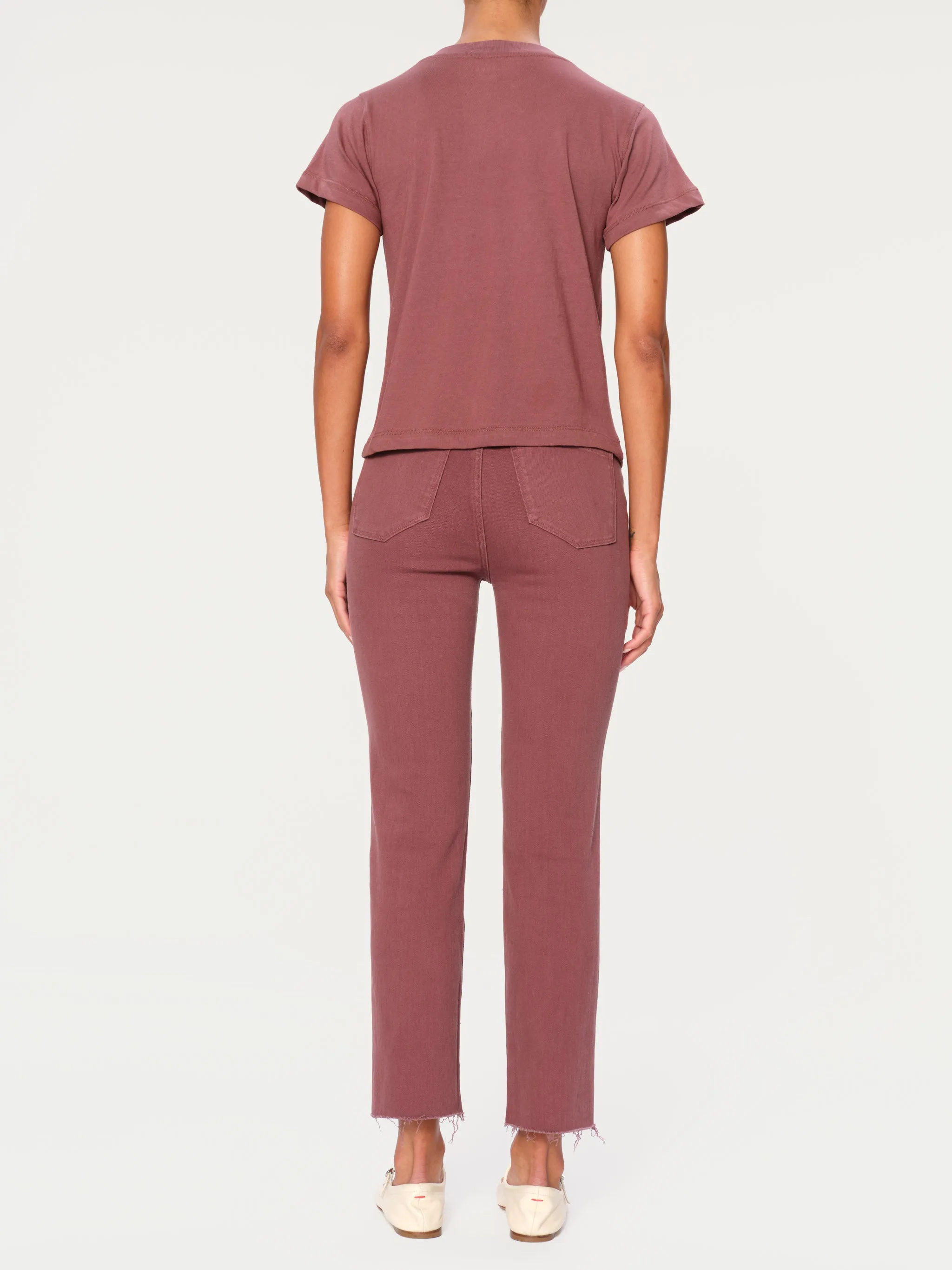 Mara Straight Mid Rise Instasculpt™ Ankle Jeans | Dried Rose sold by DL1961 product image thumbnail 3