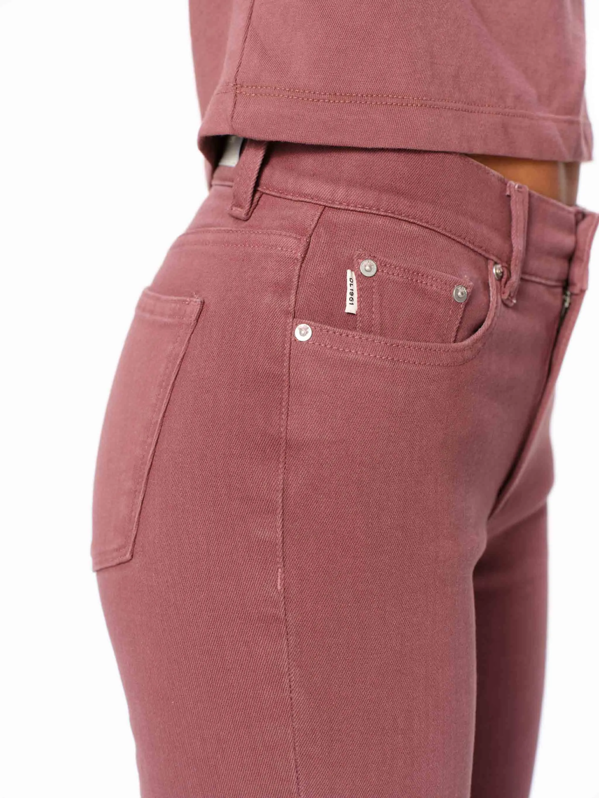 Mara Straight Mid Rise Instasculpt™ Ankle Jeans | Dried Rose sold by DL1961 product image thumbnail 5