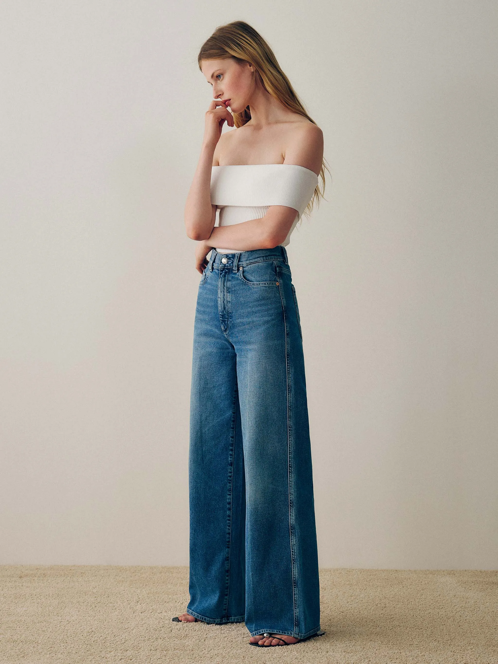 Hepburn Wide Leg High Rise 32" Jeans | Wythe sold by DL1961