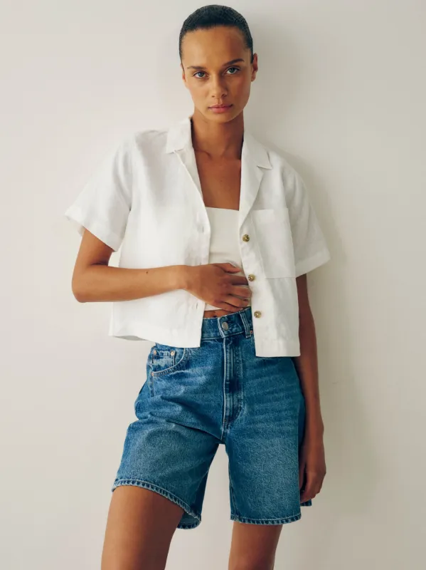 Hampton Shirt Short Sleeve | White Linen sold by DL1961