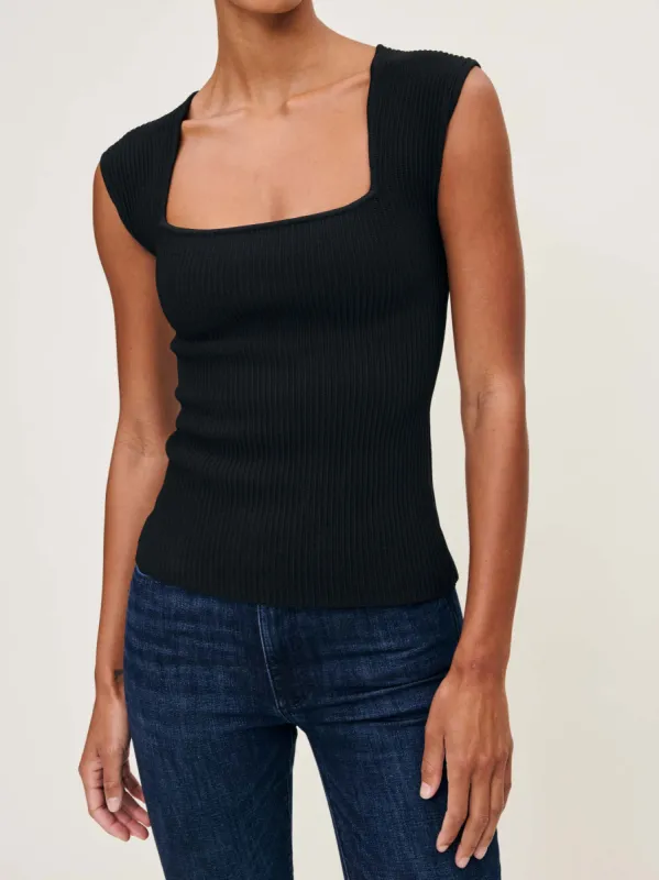 Square Neck Top Instasculpt™ Rib | Black sold by DL1961
