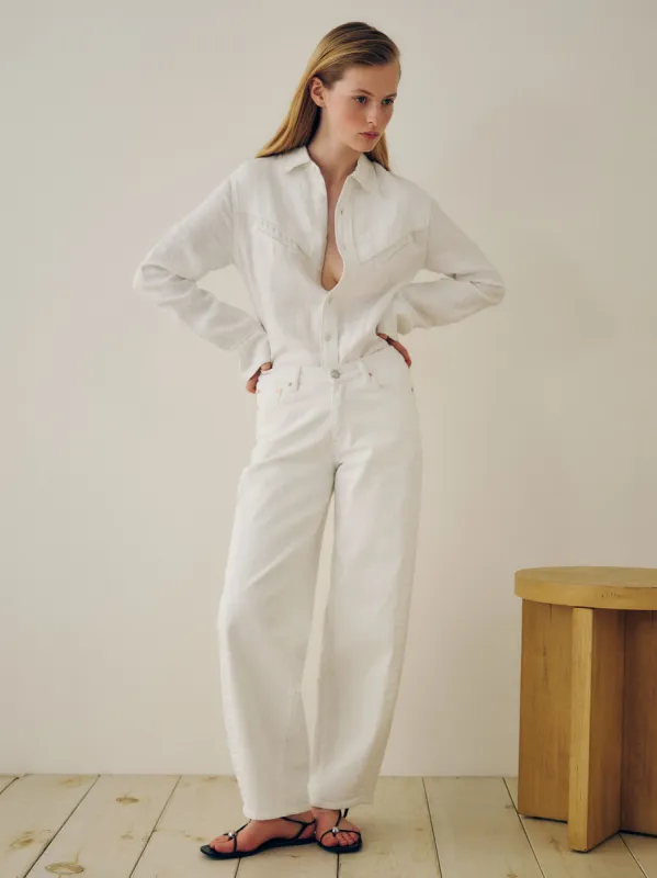 Miro Barrel High Rise 28" Jeans | White sold by DL1961