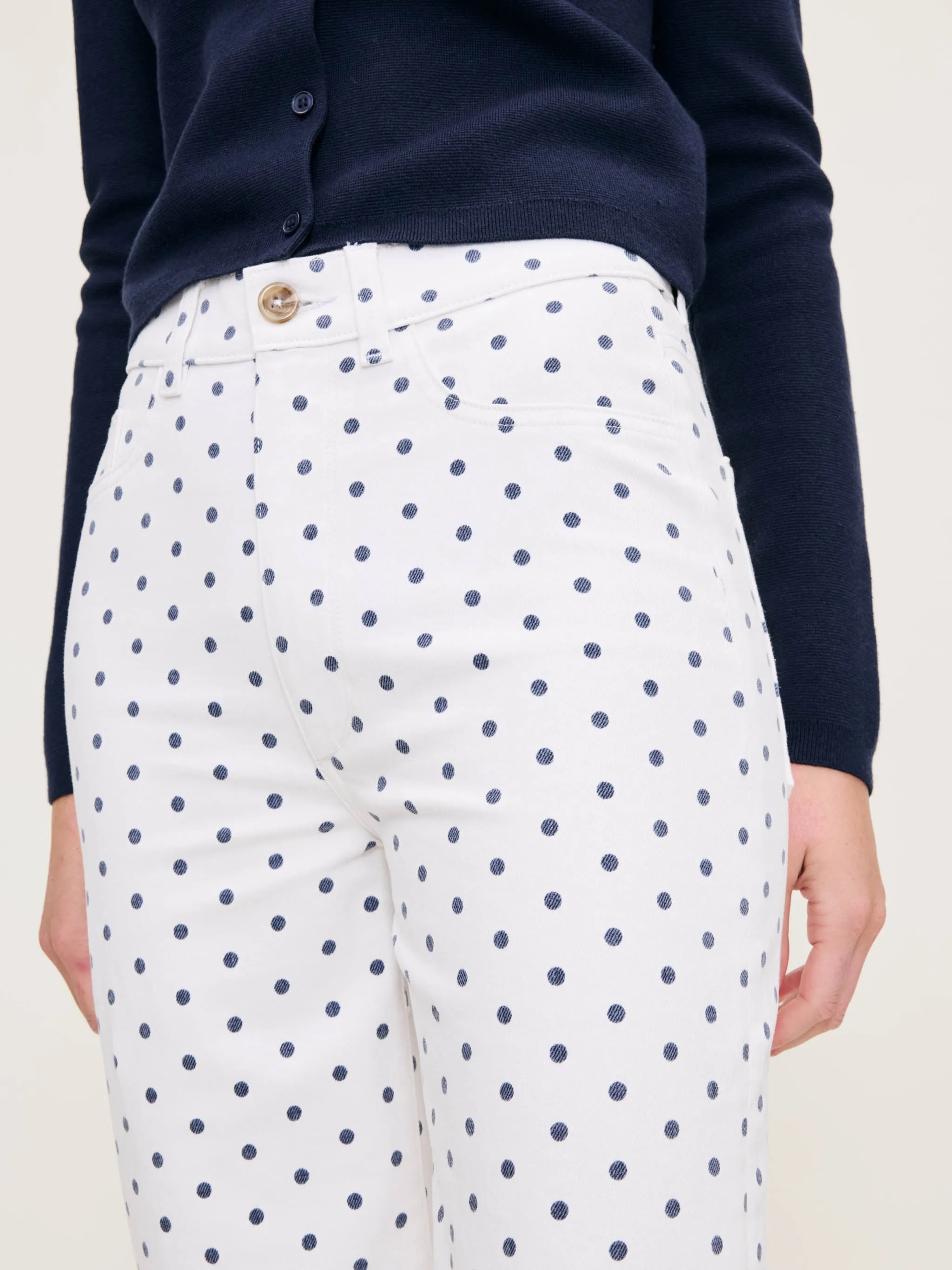 Hepburn Wide Leg High Rise Ankle Jeans | Marine Dots sold by DL1961 product image thumbnail 5