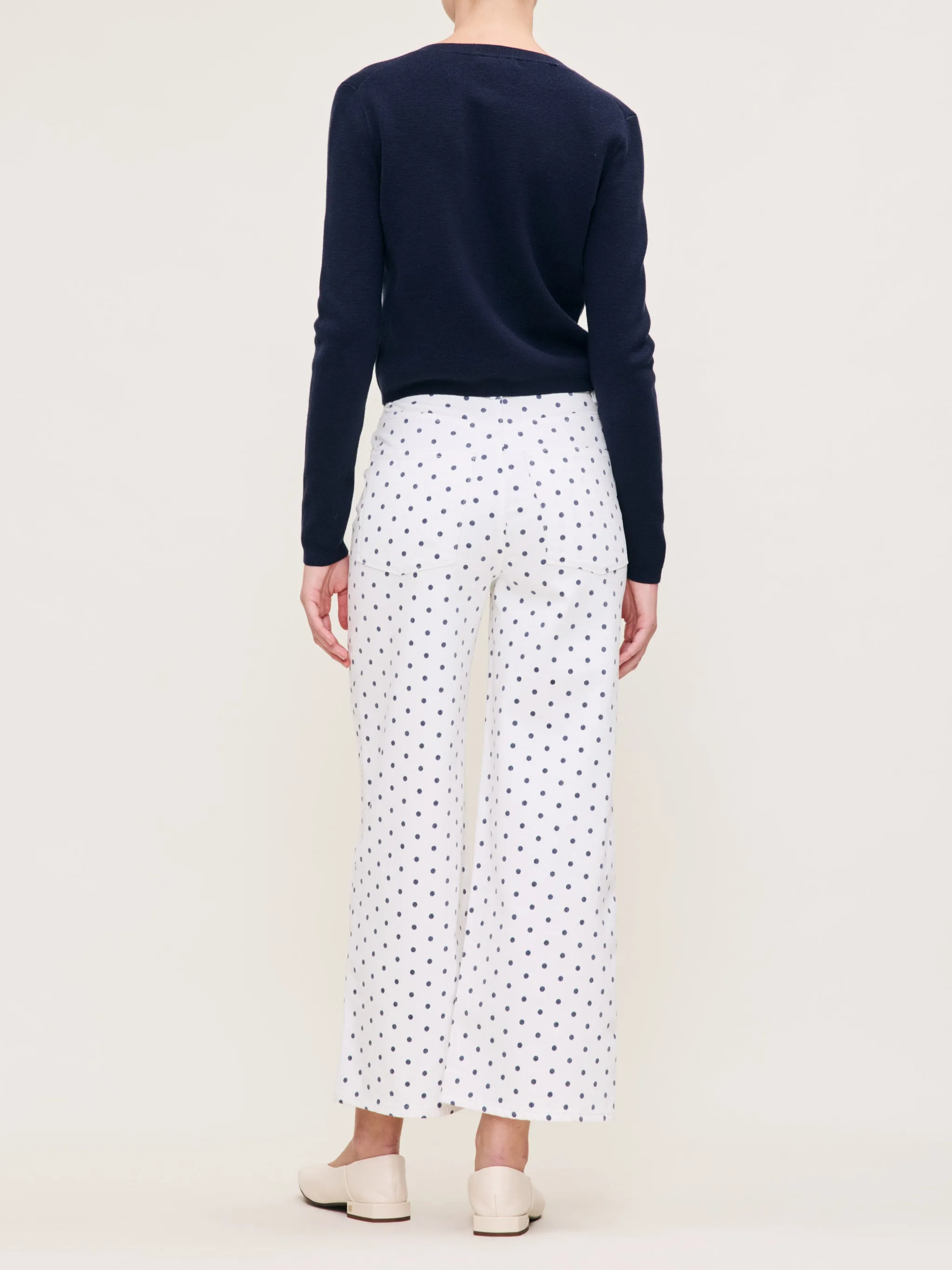 Hepburn Wide Leg High Rise Ankle Jeans | Marine Dots sold by DL1961 product image thumbnail 3