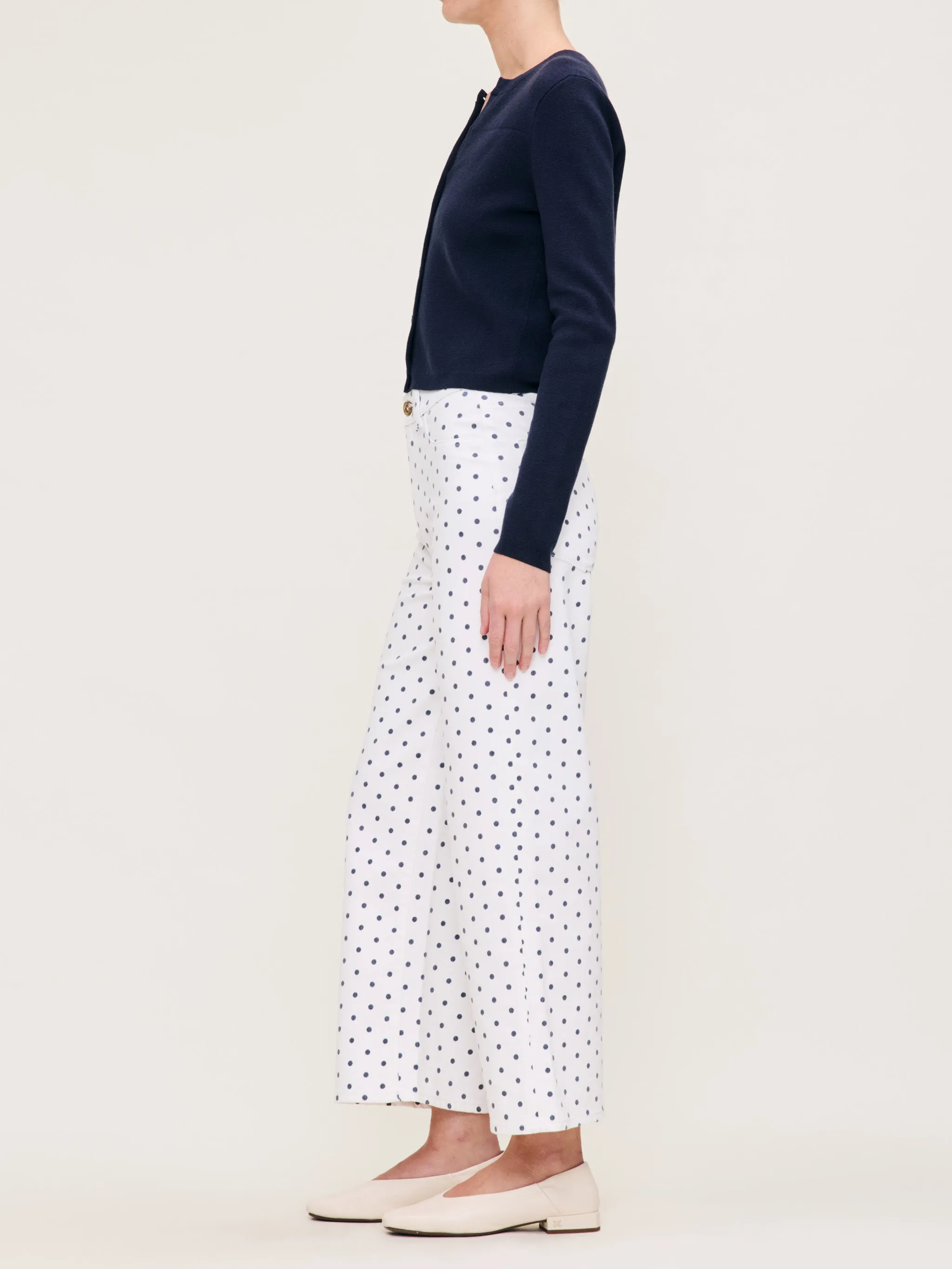 Hepburn Wide Leg High Rise Ankle Jeans | Marine Dots sold by DL1961 product image thumbnail 2