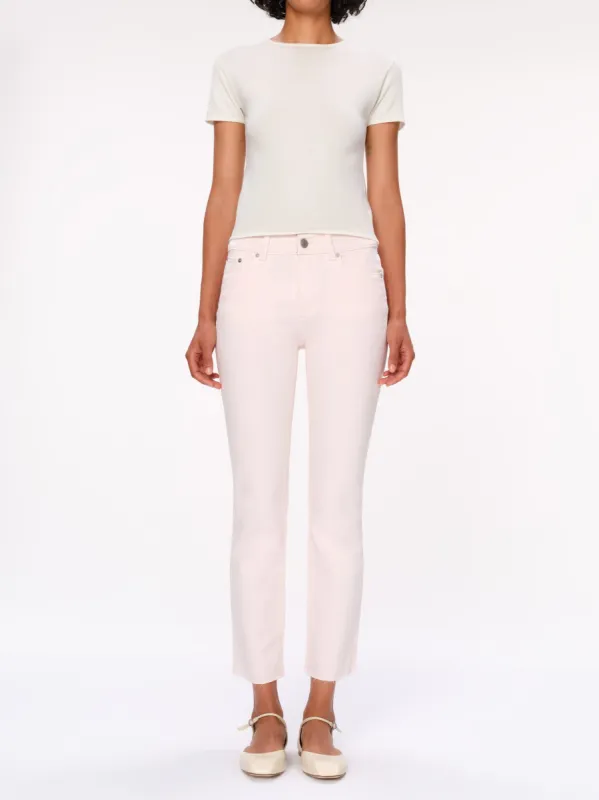 Mara Straight Mid Rise Instasculpt™ Ankle Jeans | Primrose Pink sold by DL1961