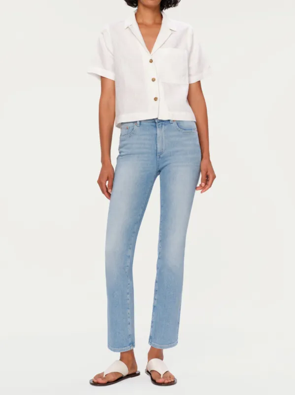 Mara Straight Mid Rise Instasculpt™ Ankle Jeans | Atlantic sold by DL1961