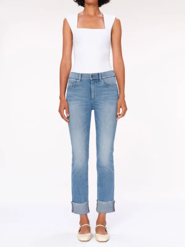 Mara Straight Mid Rise Instasculpt™ Ankle Jeans | Island Park Cuffed sold by DL1961