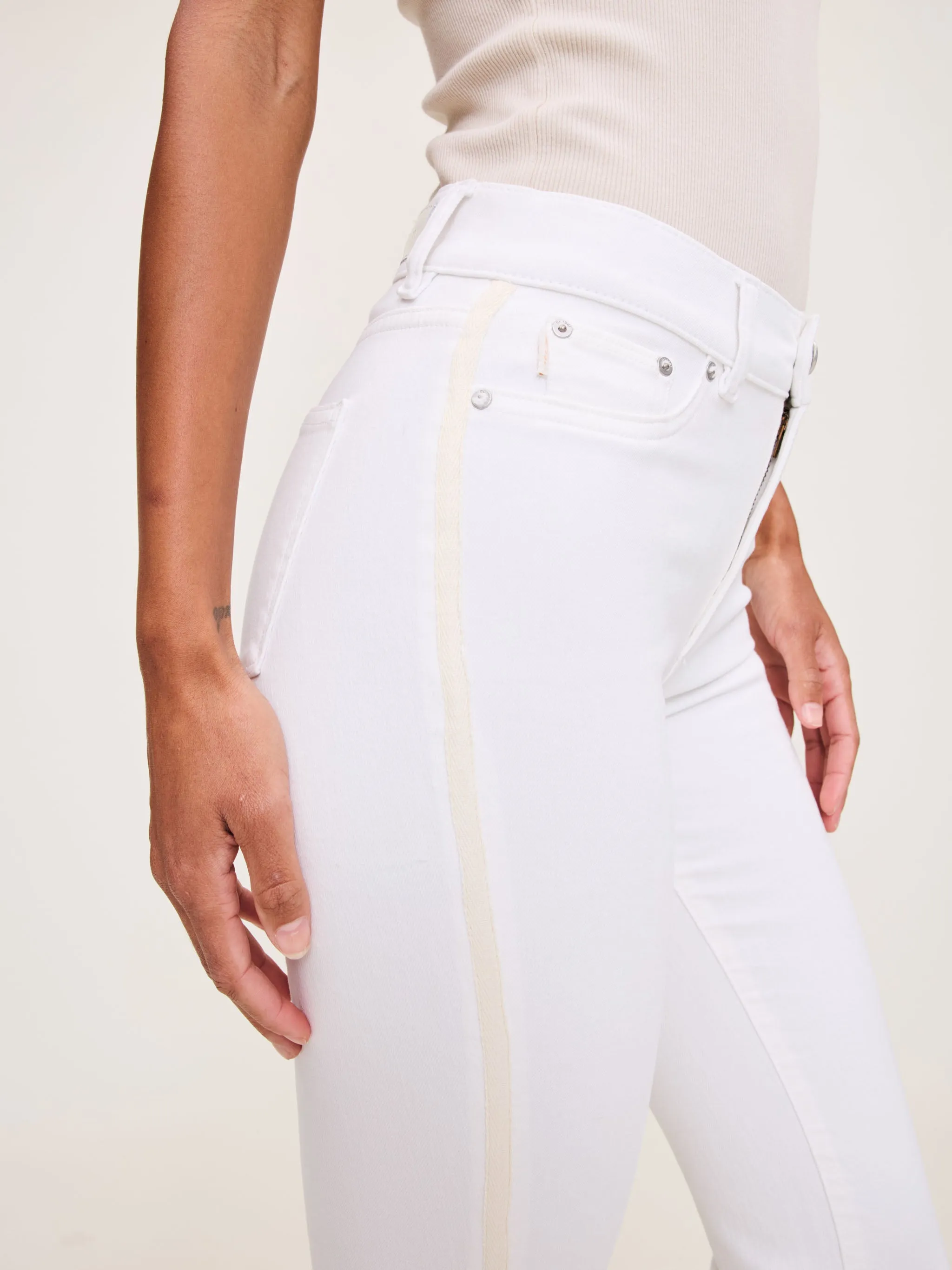 Mara Straight Mid Rise Instasculpt™ Ankle Jeans | White Stripe sold by DL1961 product image thumbnail 2