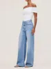 Hepburn Wide Leg High Rise 32" Jeans | River Bank sold by DL1961