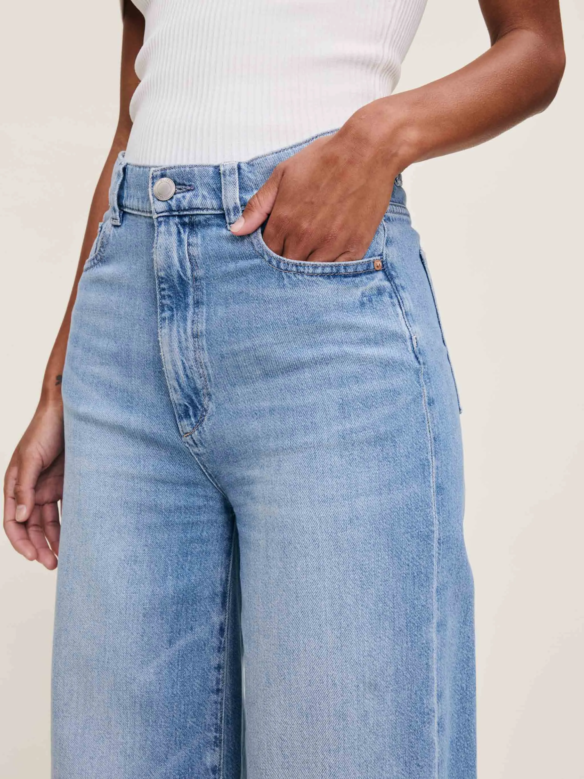 Hepburn Wide Leg High Rise 32" Jeans | River Bank sold by DL1961 product image thumbnail 5