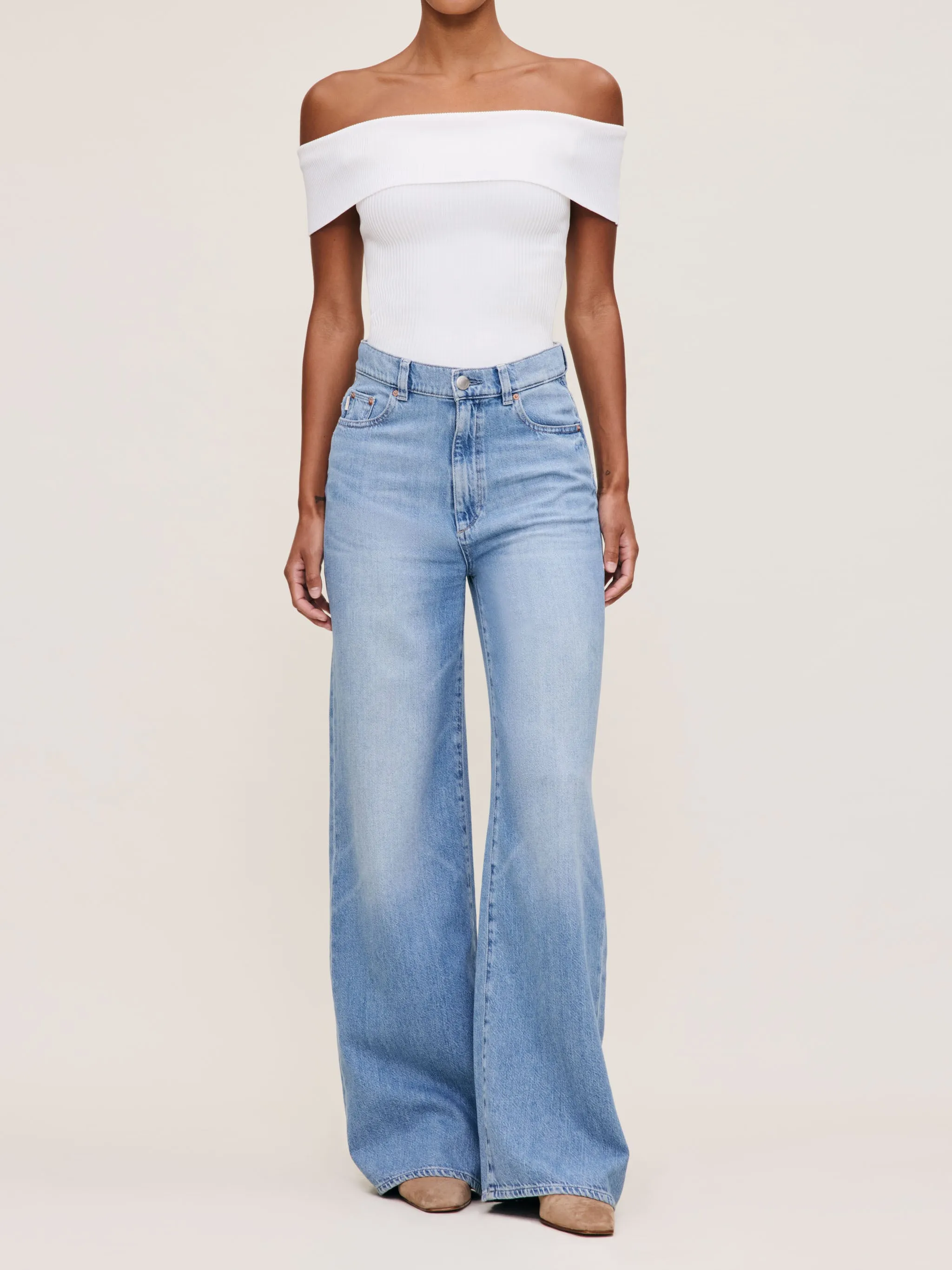 Hepburn Wide Leg High Rise 32" Jeans | River Bank sold by DL1961 product image thumbnail 4