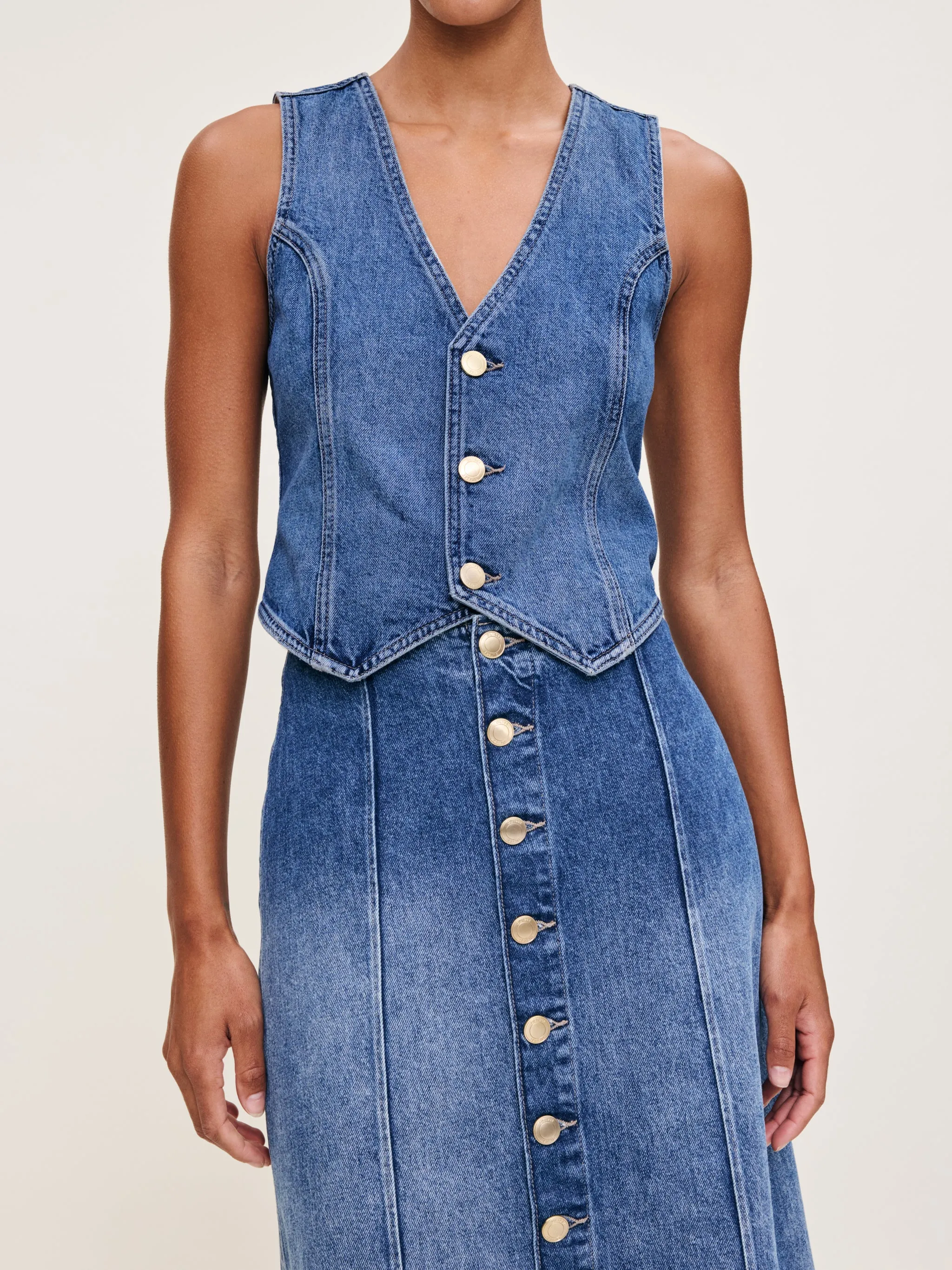 Alma Denim Skirt Button Front | Wythe sold by DL1961 product image thumbnail 5