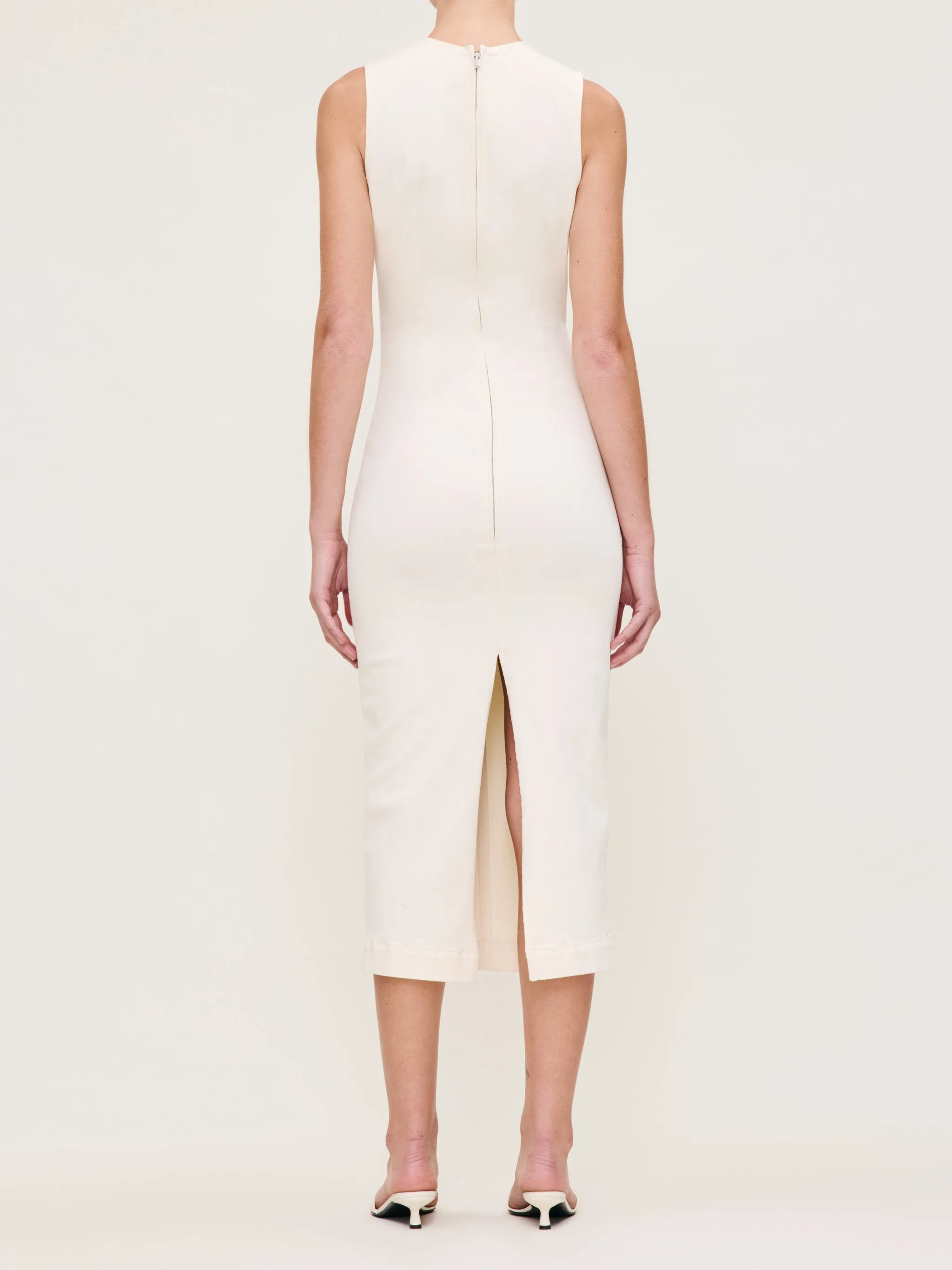 Esme Denim Dress Midi | Eggshell sold by DL1961 product image thumbnail 4