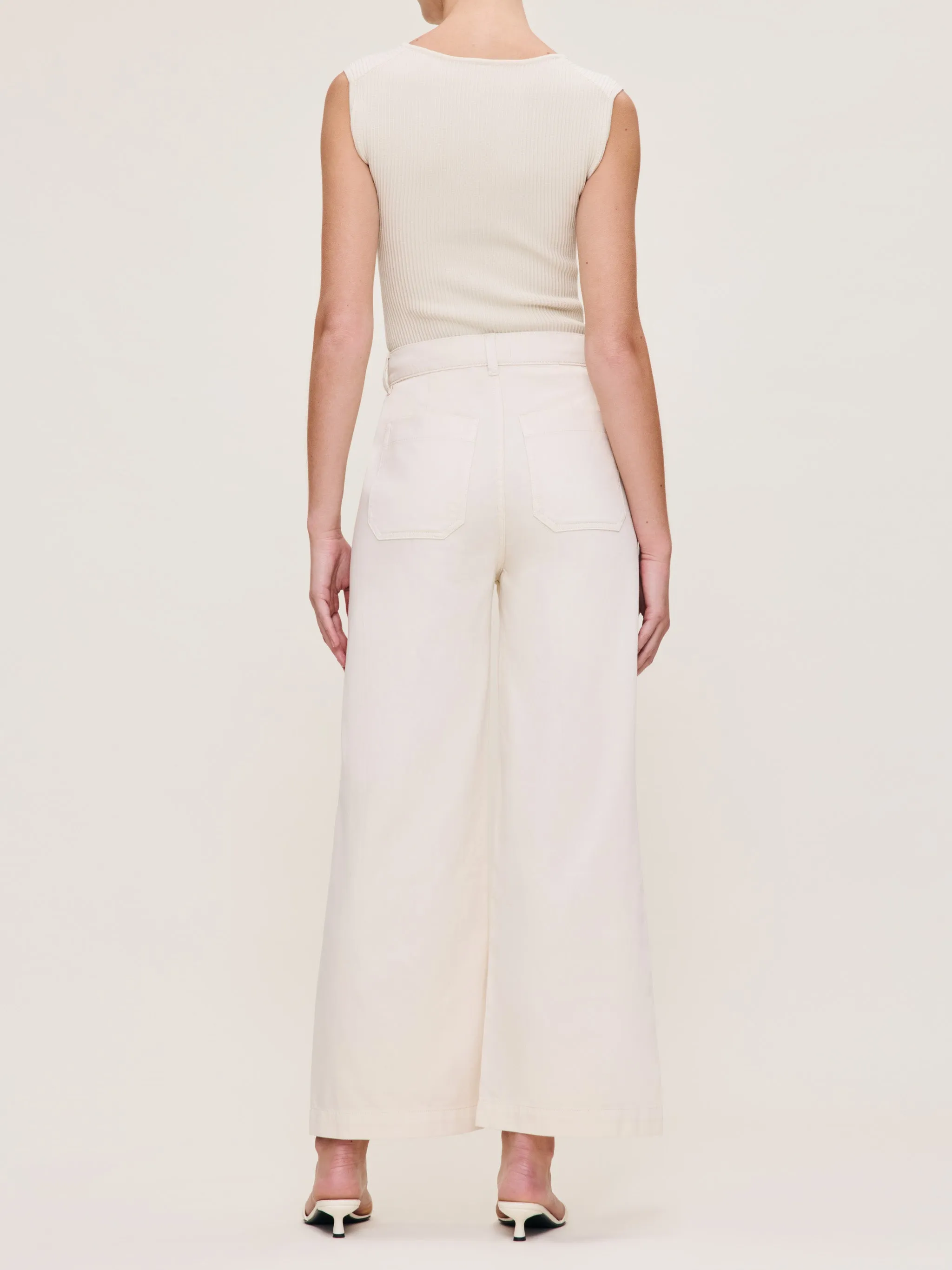 Hepburn Wide Leg High Rise Ankle Jeans | Flax sold by DL1961 product image thumbnail 3