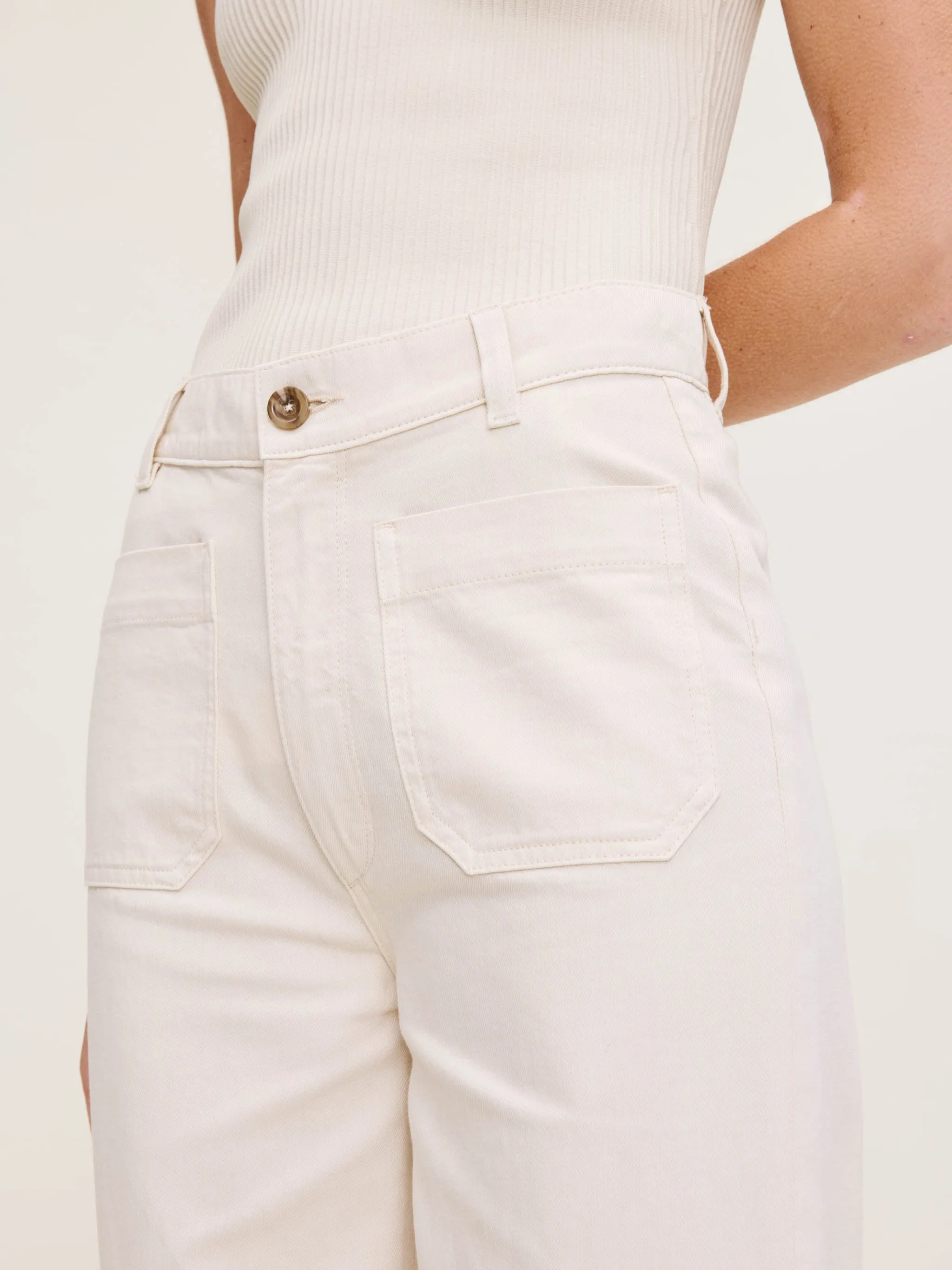 Hepburn Wide Leg High Rise Ankle Jeans | Flax sold by DL1961 product image thumbnail 4