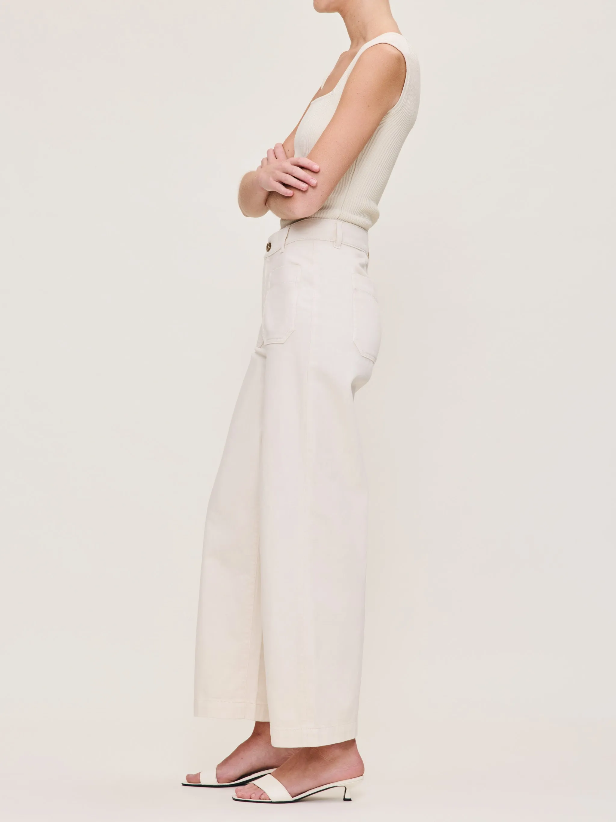 Hepburn Wide Leg High Rise Ankle Jeans | Flax sold by DL1961 product image thumbnail 2