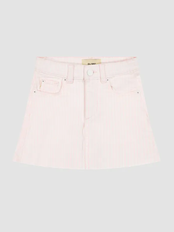 Jenny Mini Skirt | Pink Stripe sold by DL1961