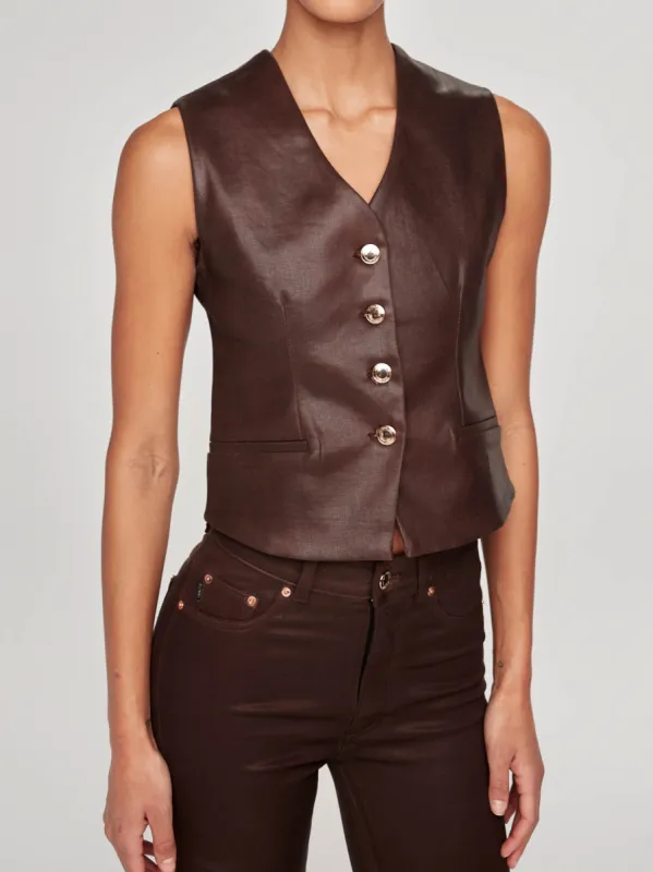 Tailored Vest | Walnut Coated sold by DL1961