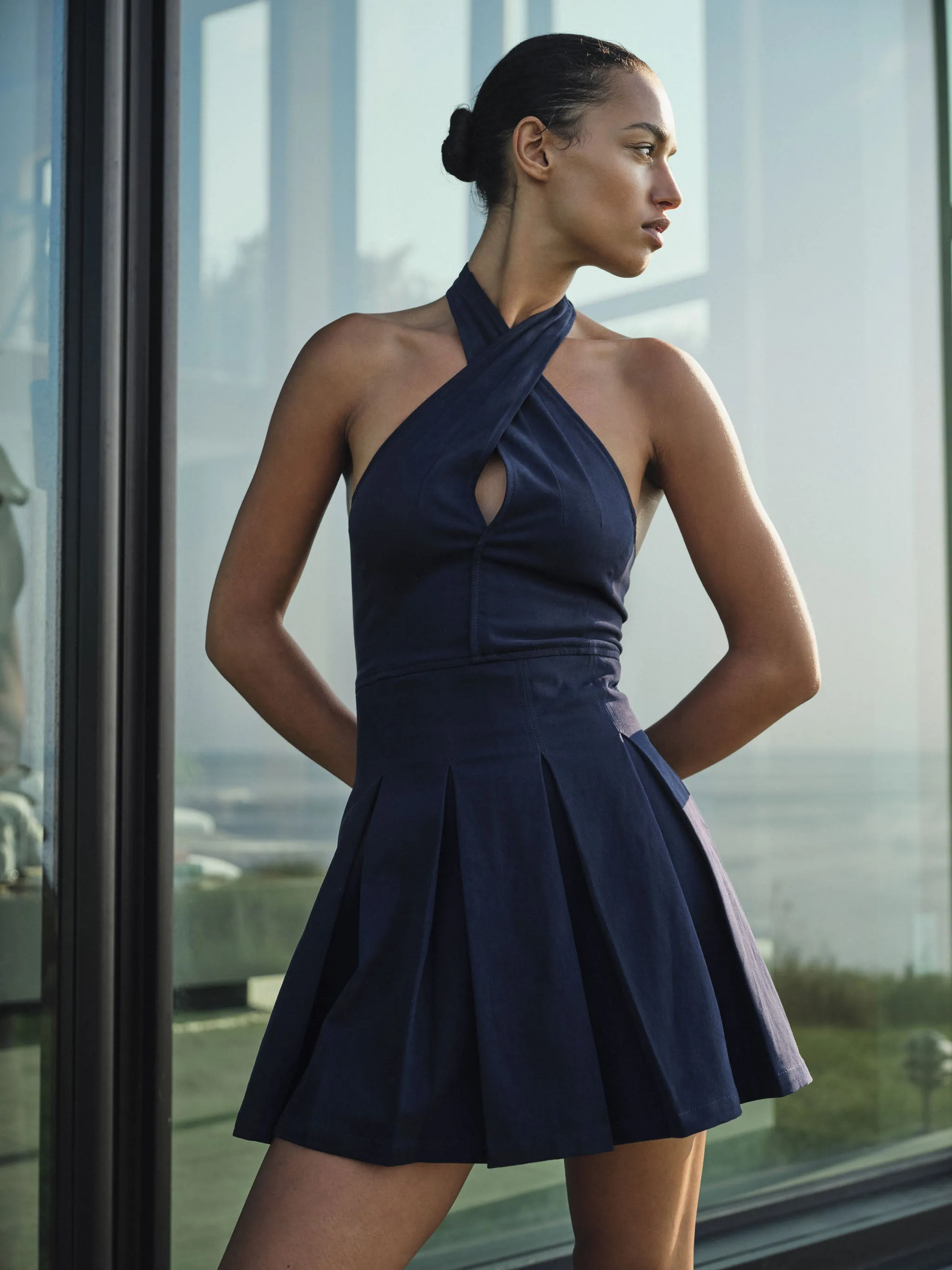 Halter Dress Mini | Bright Navy sold by DL1961