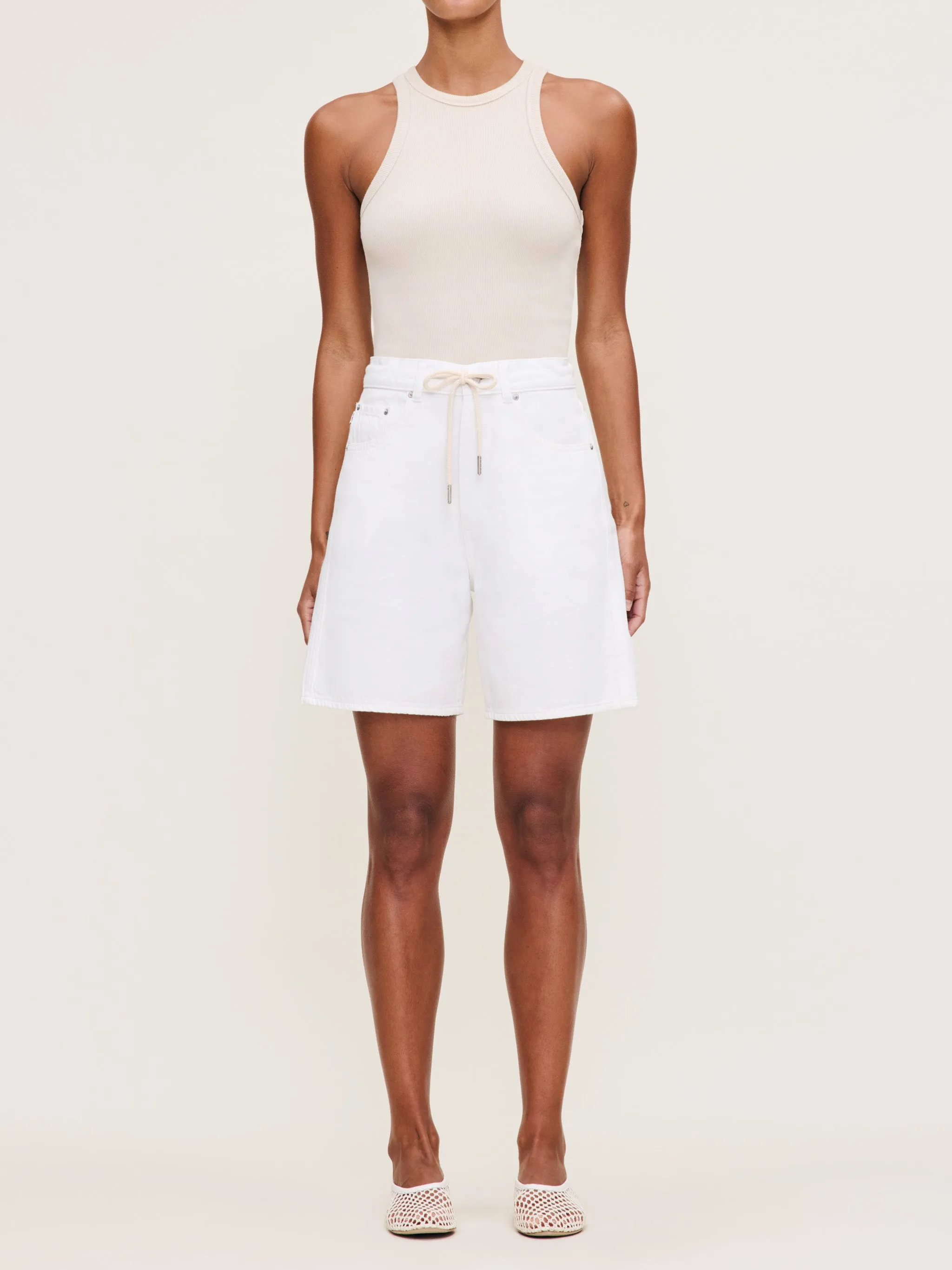 Taylor Drawstring Short: High Rise 7" | White Drawcord sold by DL1961 product image thumbnail 2
