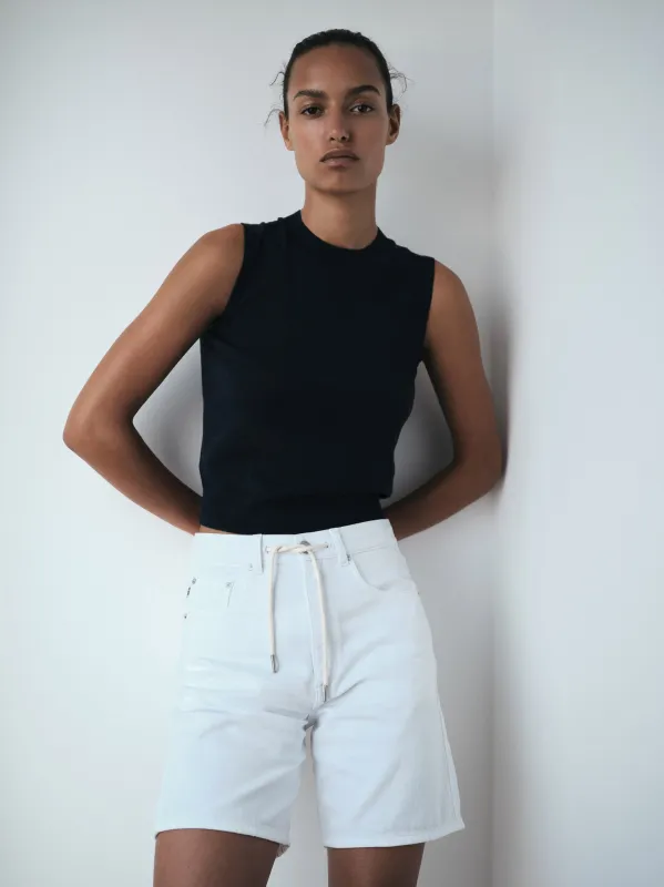 Taylor Drawstring Short: High Rise 7" | White Drawcord sold by DL1961