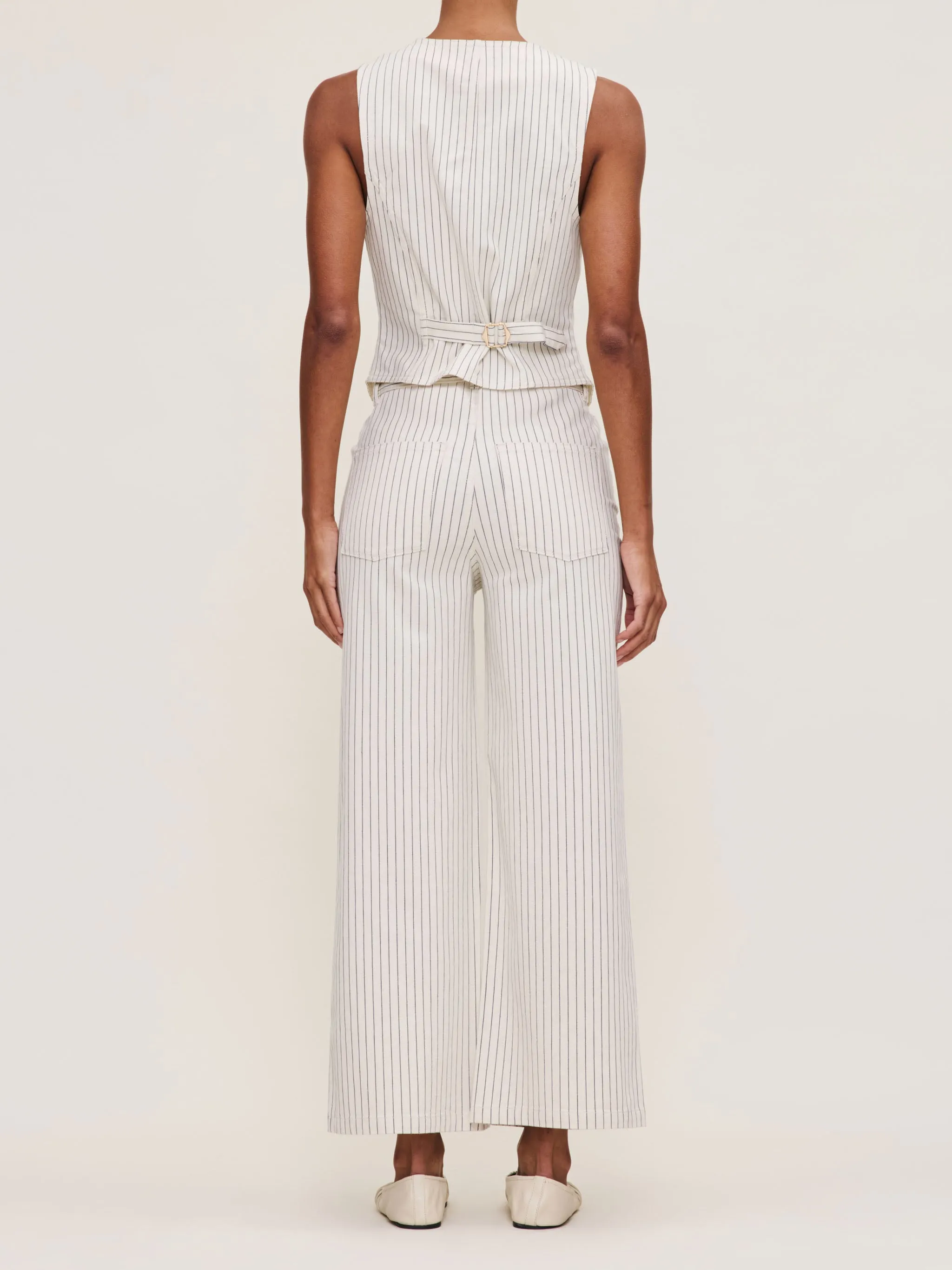 Hepburn Wide Leg High Rise Ankle | Seashell Stripe sold by DL1961 product image thumbnail 4