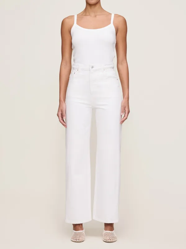 Karmine Refined Wide Leg High Rise 28" | White sold by DL1961
