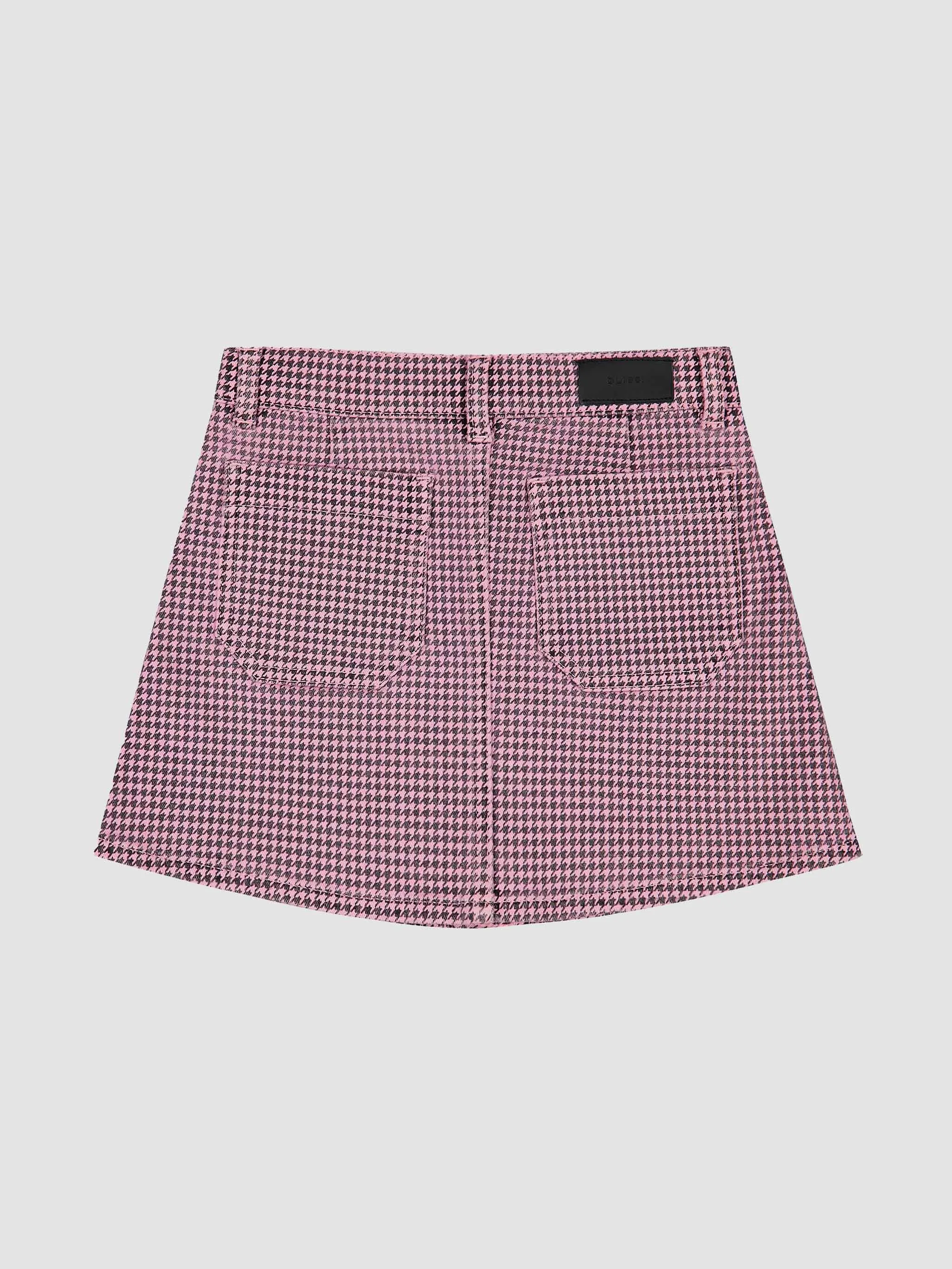 Jenny Mini Skirt | Pink Houndstooth sold by DL1961 product image thumbnail 2
