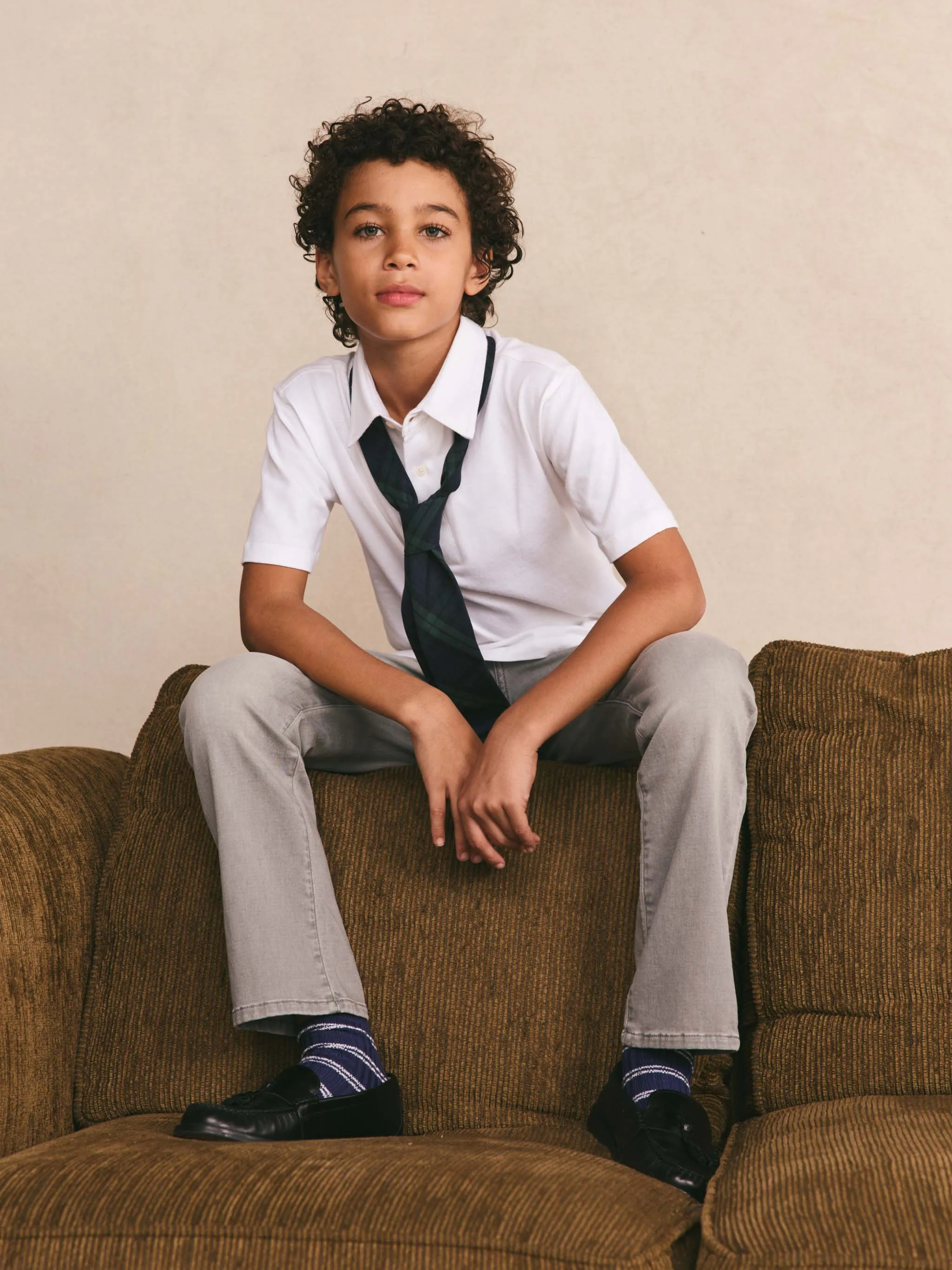 Benji Straight Pants | Washed Grey Knit sold by DL1961