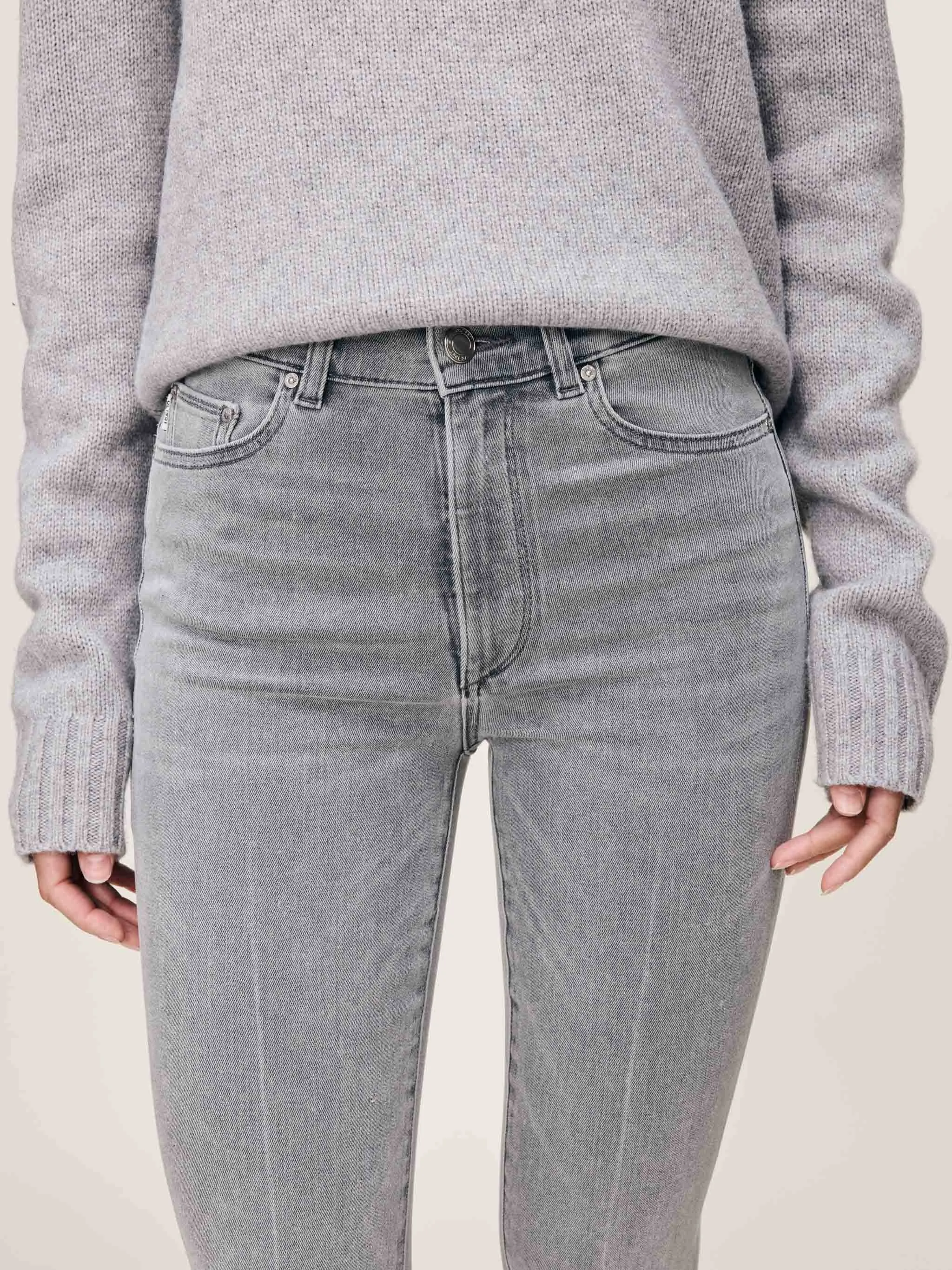 Bridget Boot High Rise Instasculpt™ Crop Jeans | Grey Cove sold by DL1961 product image thumbnail 4