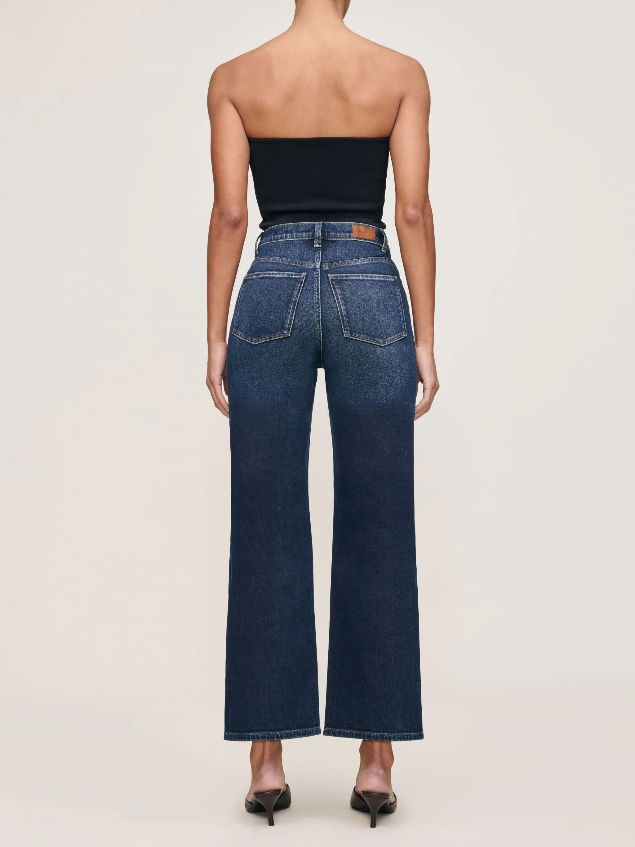 Karmine Refined Wide Leg High Rise 28" Jeans | Dark Sea sold by DL1961 product image thumbnail 3