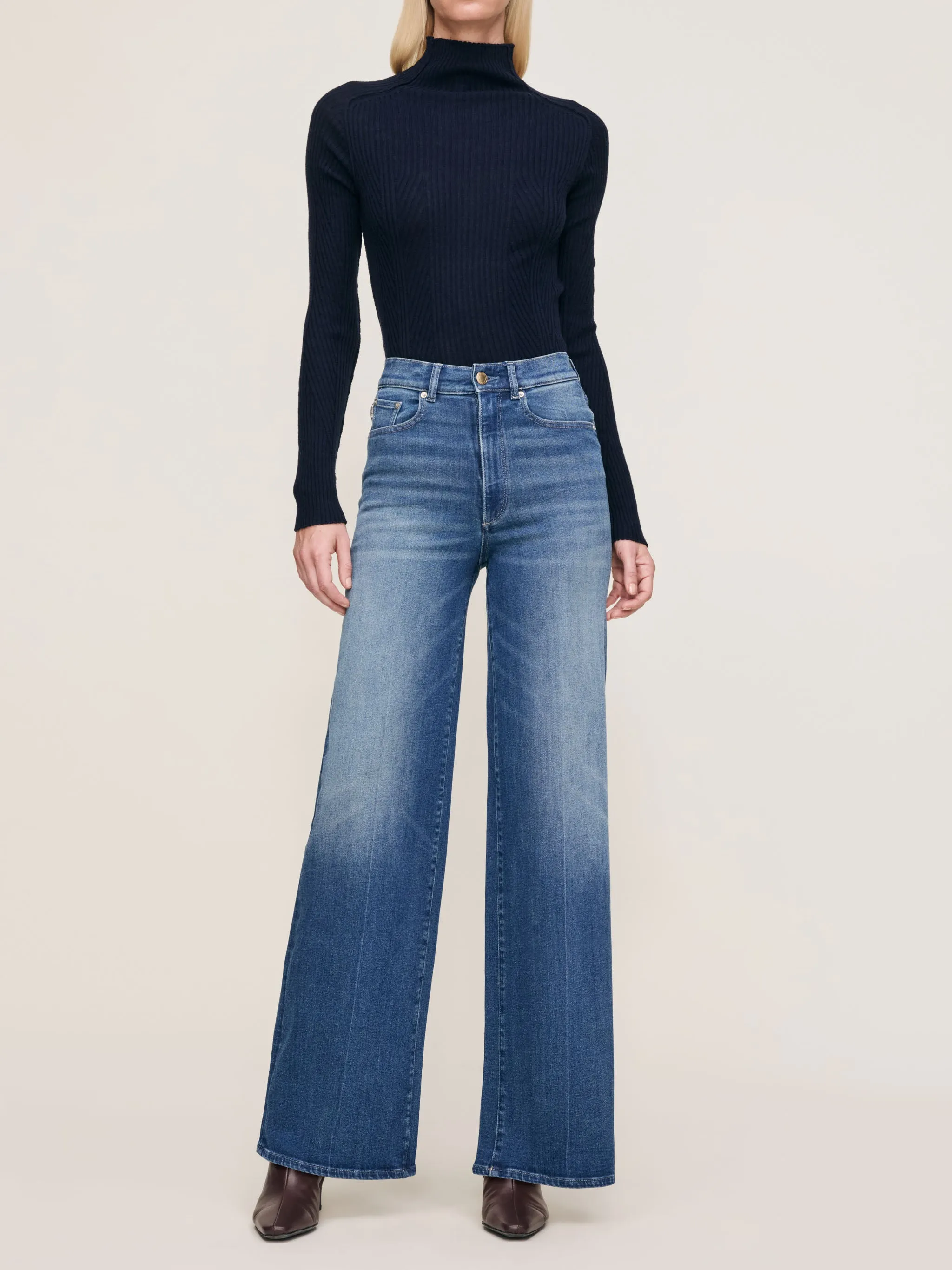 Hepburn Wide Leg High Rise 32" Jeans | Oceanside sold by DL1961
