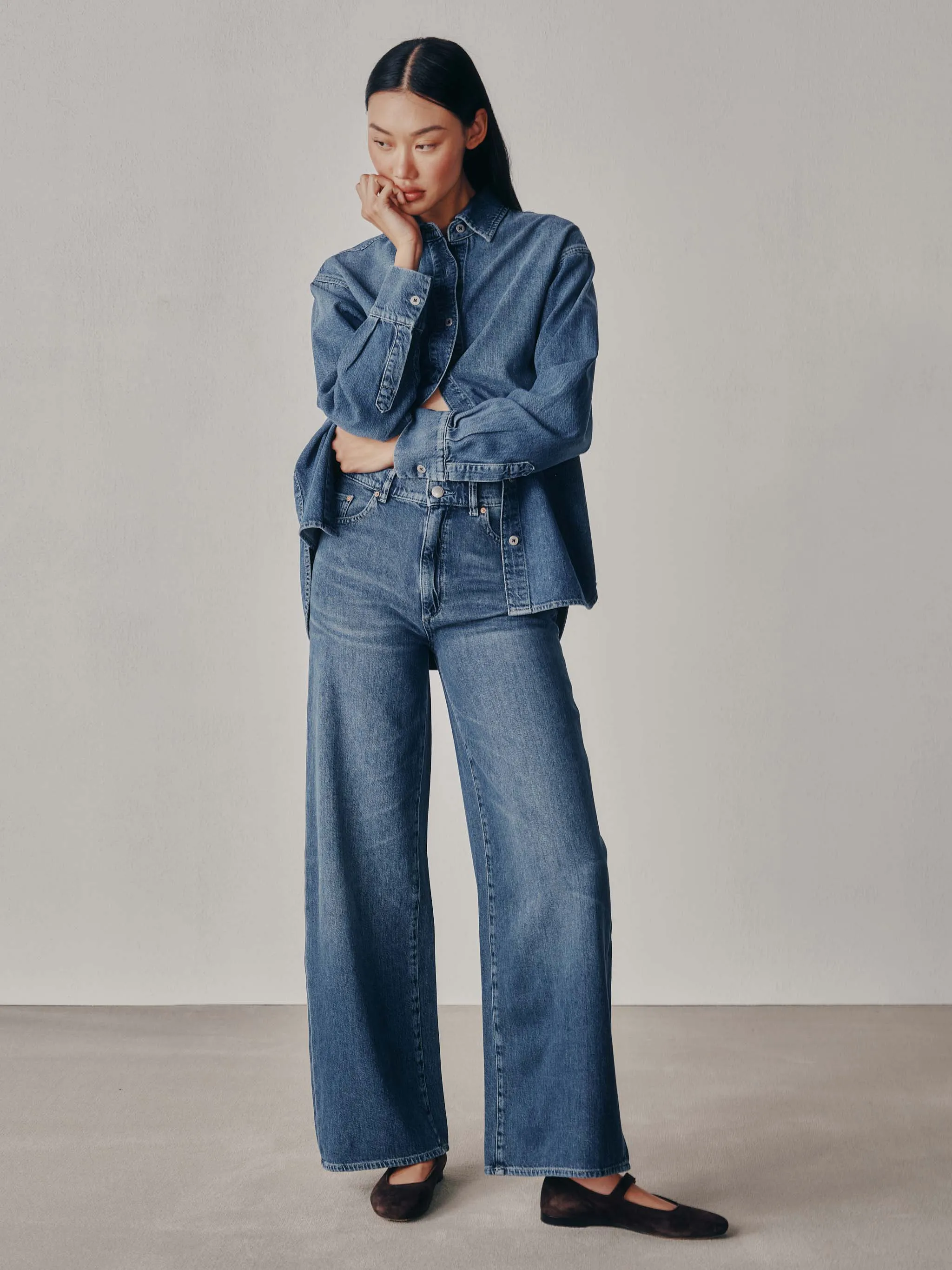 Hepburn Wide Leg High Rise 32" Jeans | Del Ray sold by DL1961