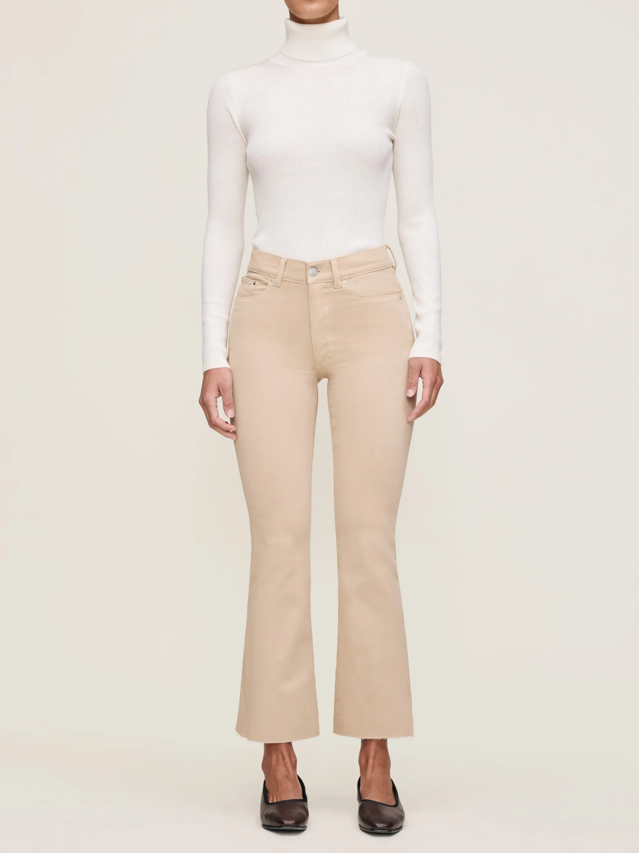 Bridget Boot High Rise Instasculpt™ Crop Jeans | Almond sold by DL1961 product image thumbnail 4