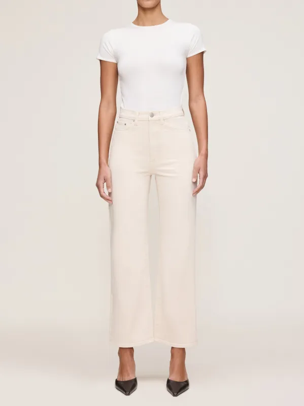 Karmine Refined Wide Leg High Rise 28" Jeans | Flax sold by DL1961