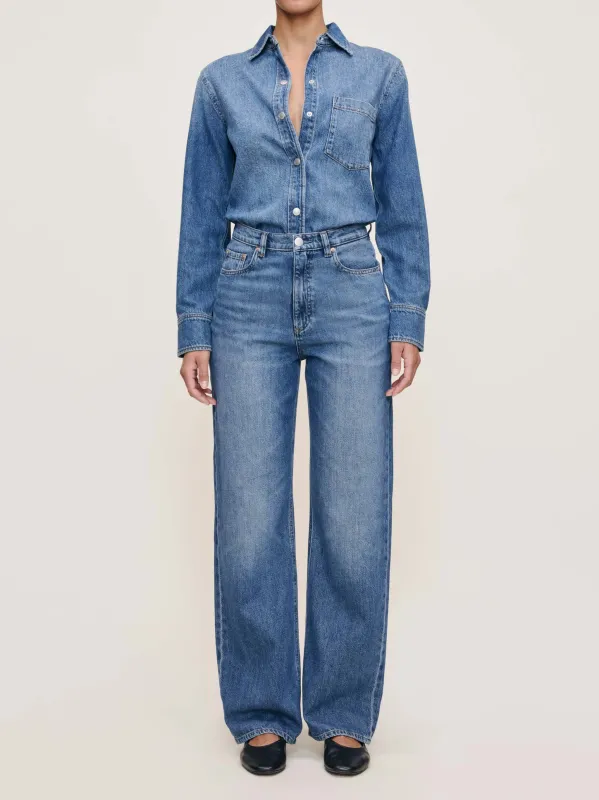 Karmine Refined Wide Leg High Rise 31" Jeans | Lapis sold by DL1961