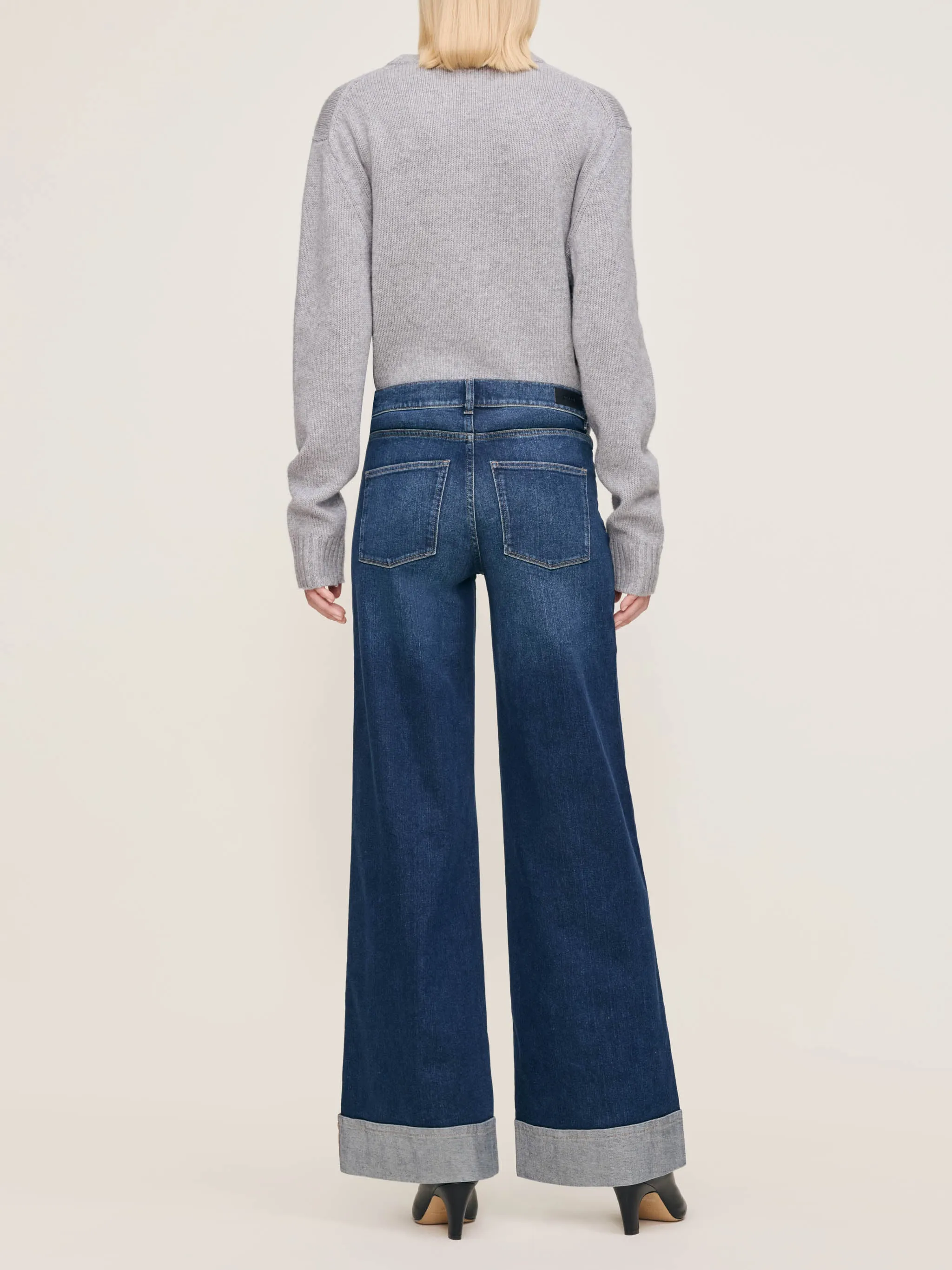 Hepburn Wide Leg Mid Rise 32" Jeans | Boardwalk Cuffed sold by DL1961 product image thumbnail 3